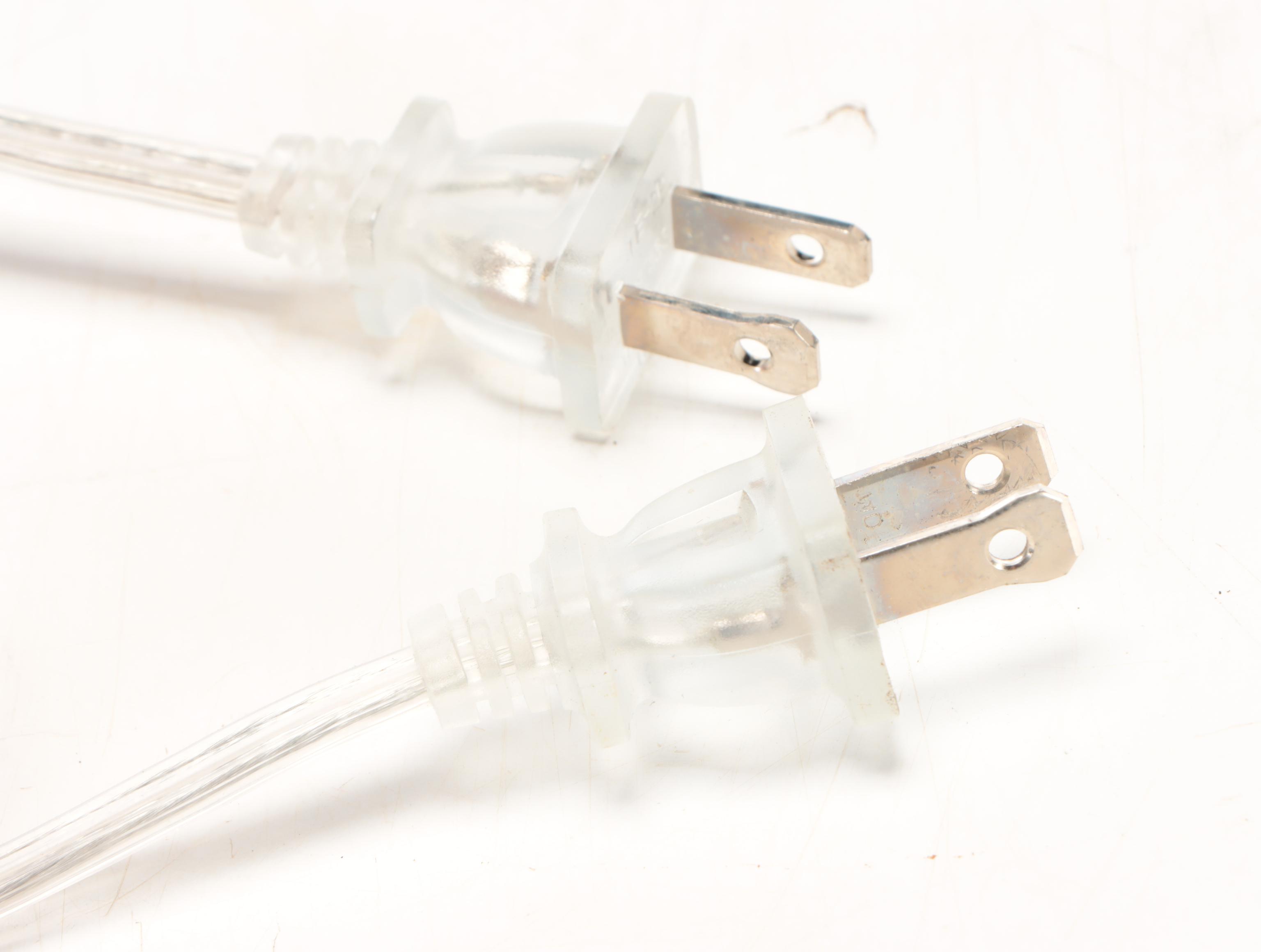 Pair of Burnt Orange Reverse Scallop Edge Table Lamps