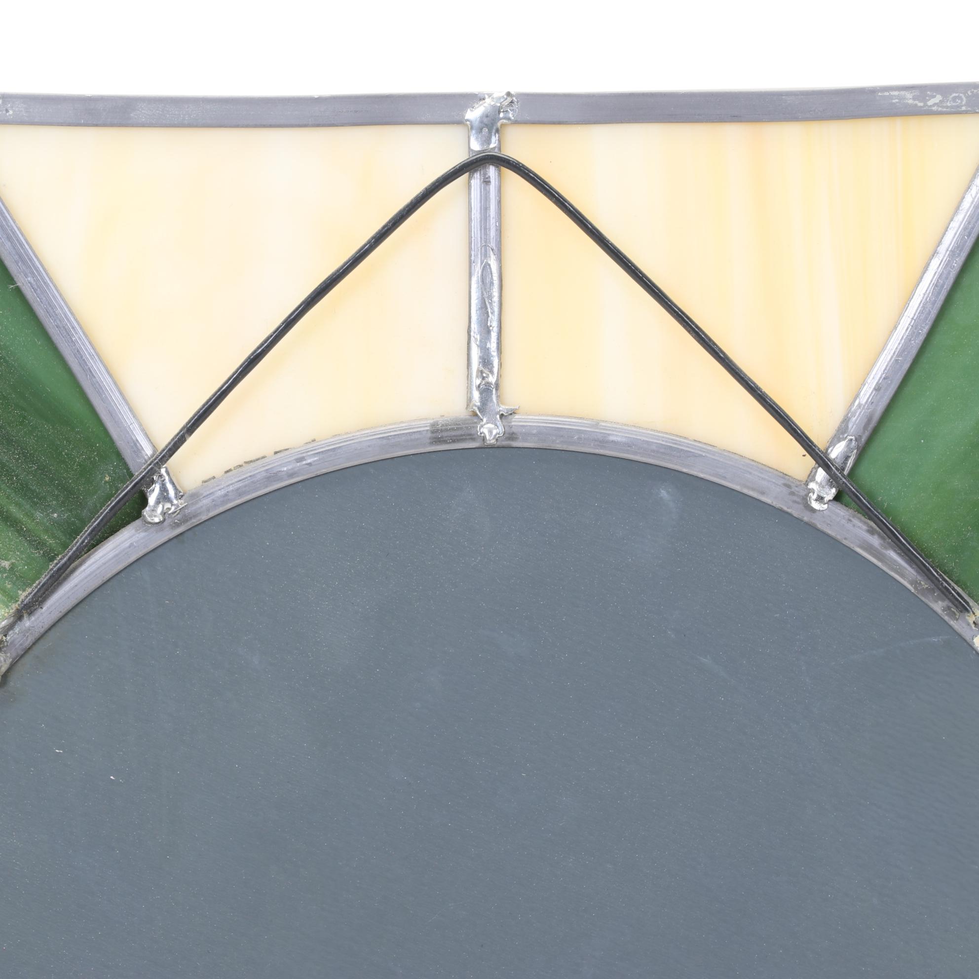 Slag Glass Trinket Box With Leaded Slag Glass Wall Mirror