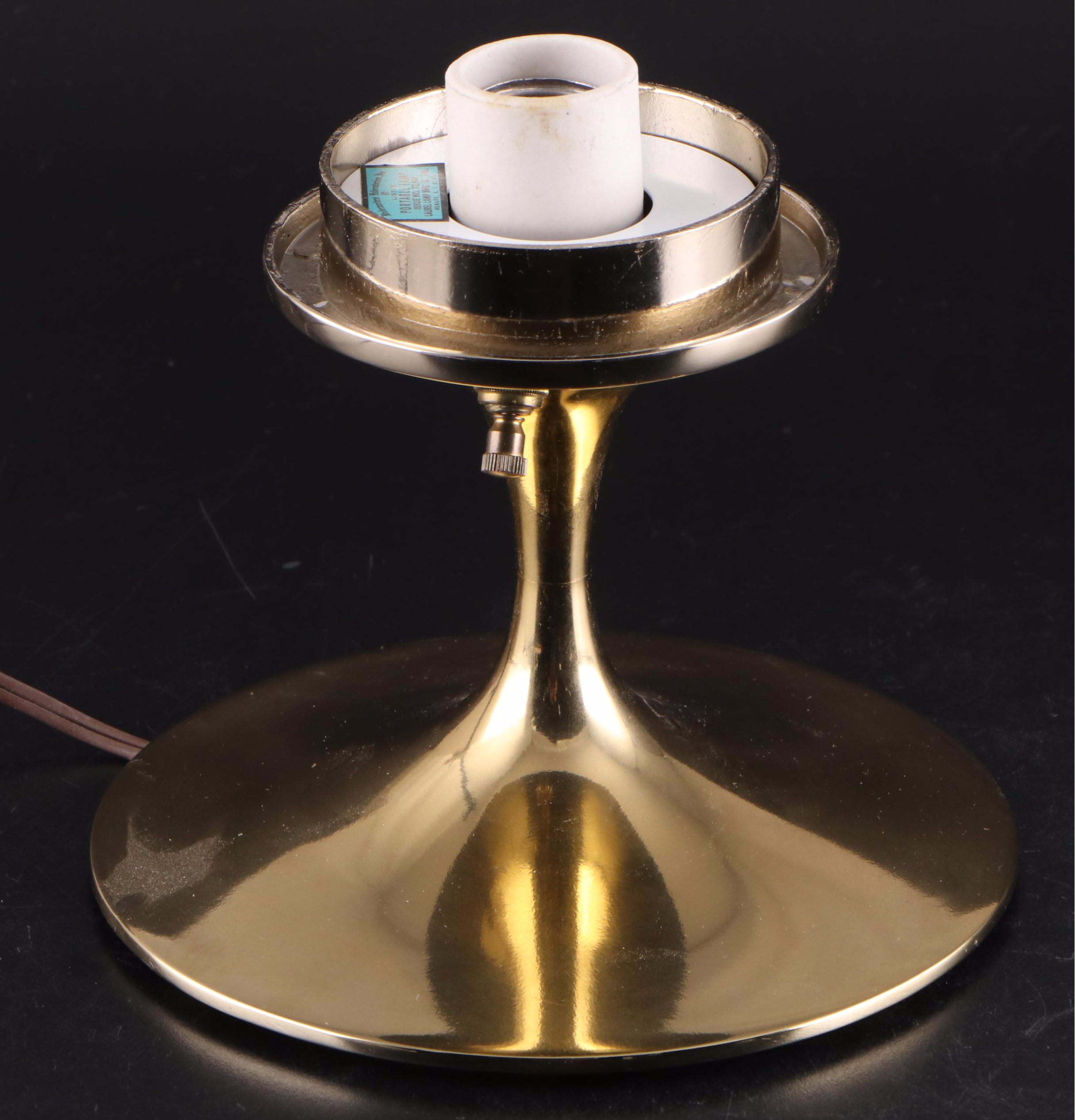 Laurel Lamp Co. Mid Century Modern Brass "Mushroom" Lamp, 1960s