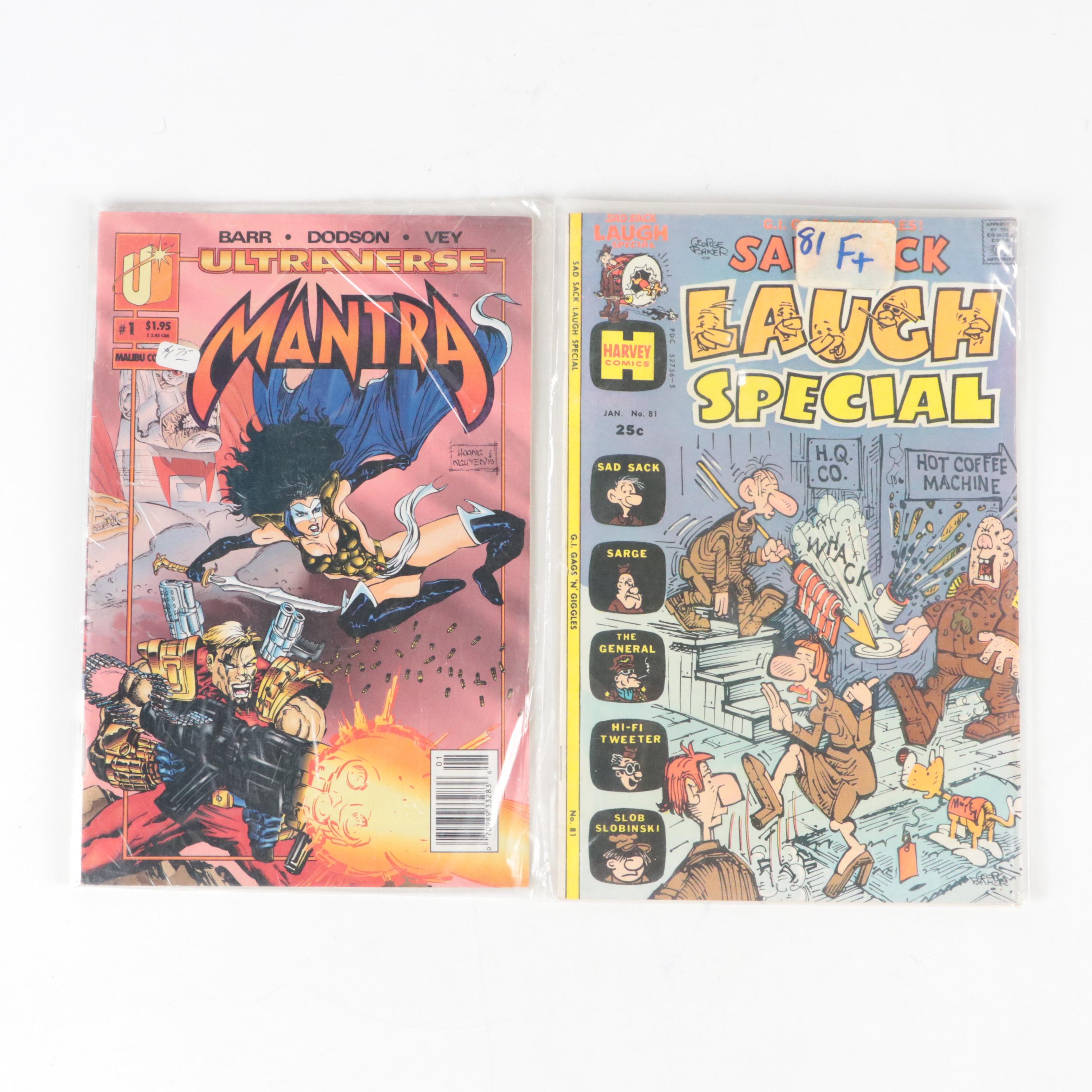 Bronze to Modern Age Comic Books Featuring "Mantra" Issue #1 and "Sad Sack"
