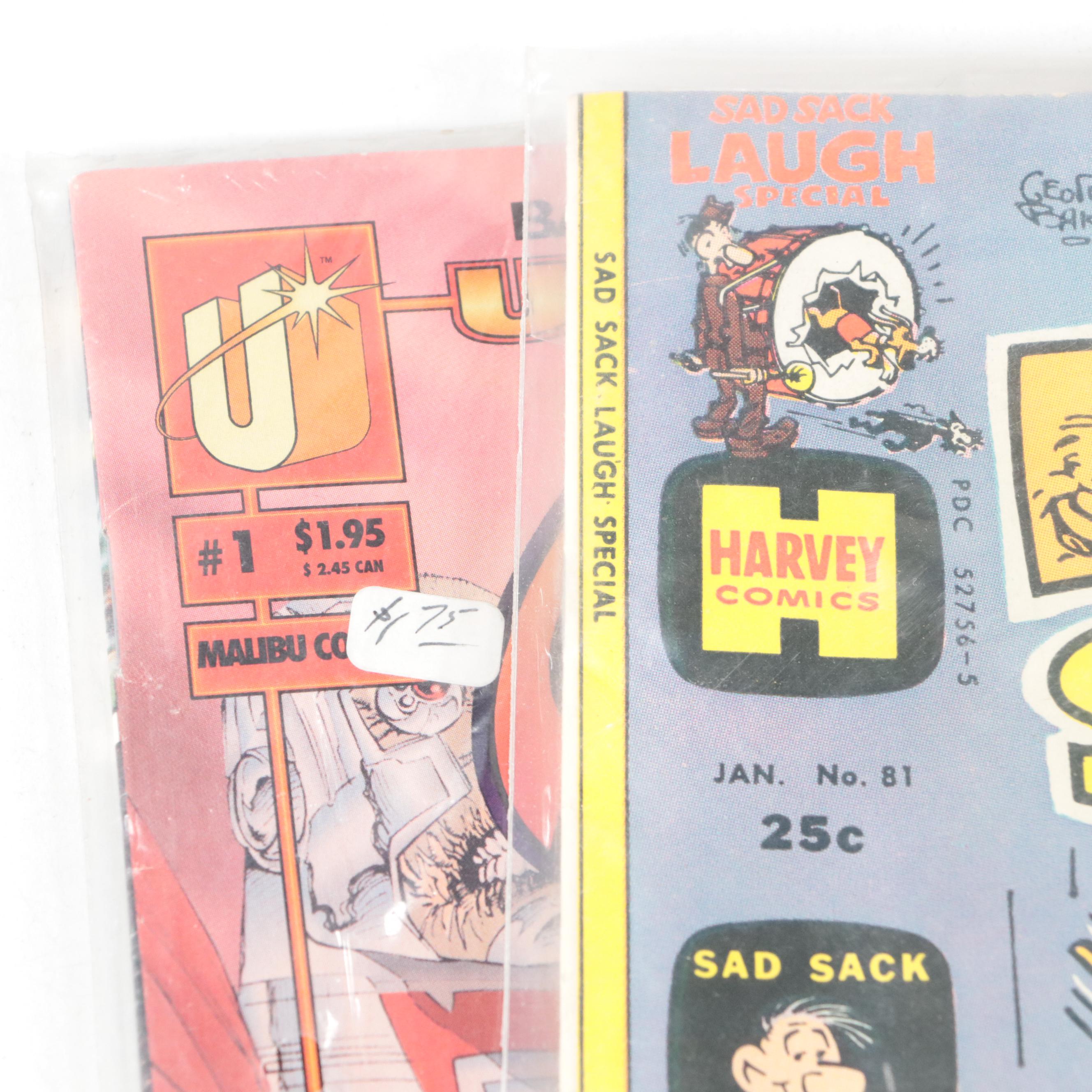 Bronze to Modern Age Comic Books Featuring "Mantra" Issue #1 and "Sad Sack"