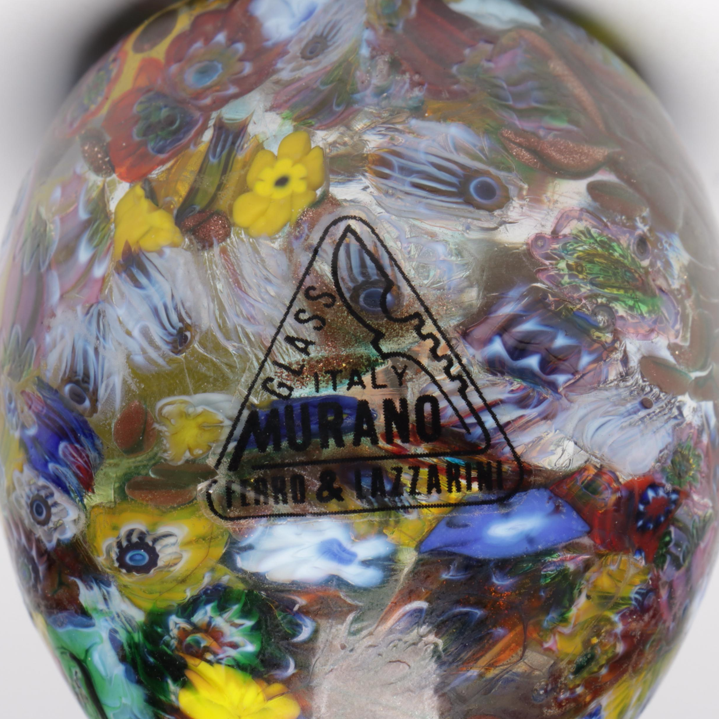 Ferro & Lazzarini Murano Paperweight with Other Art Glass Egg Paperweights