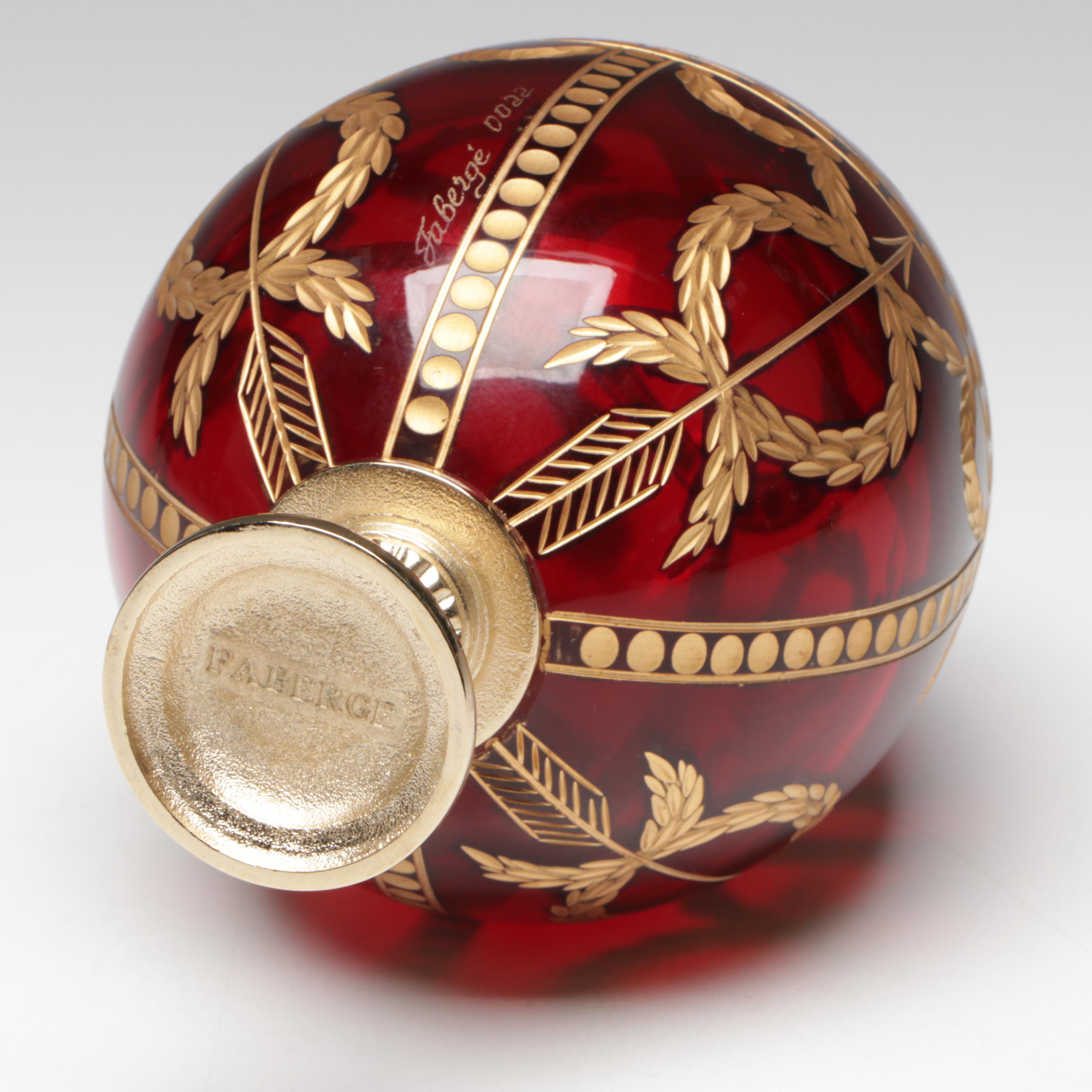 Fabergé Style "Imperial Rosebud Egg" on Stand