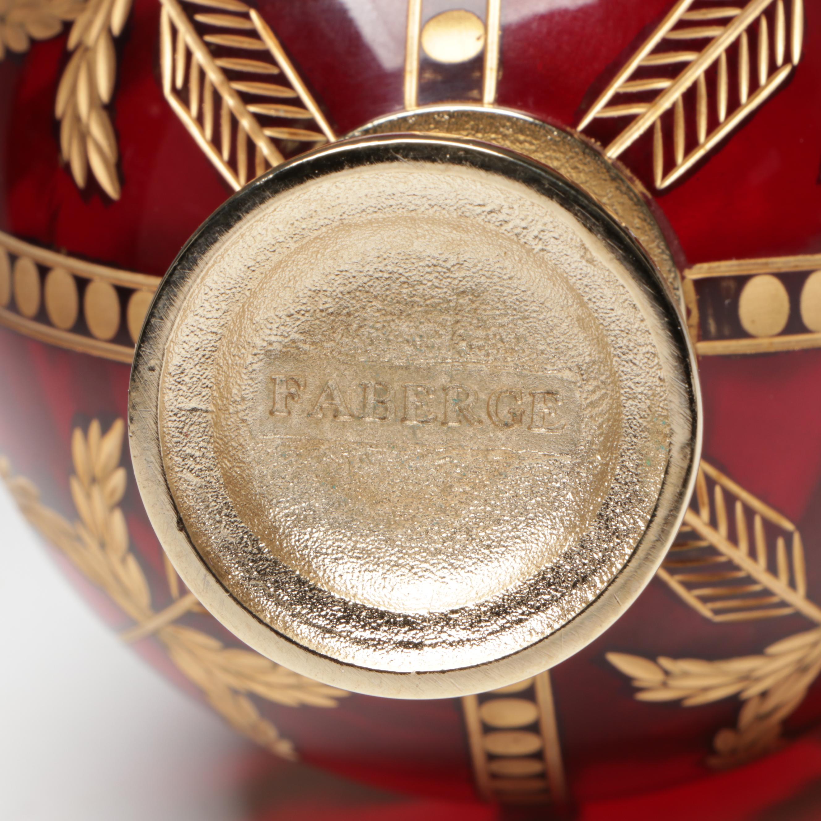 Fabergé Style "Imperial Rosebud Egg" on Stand