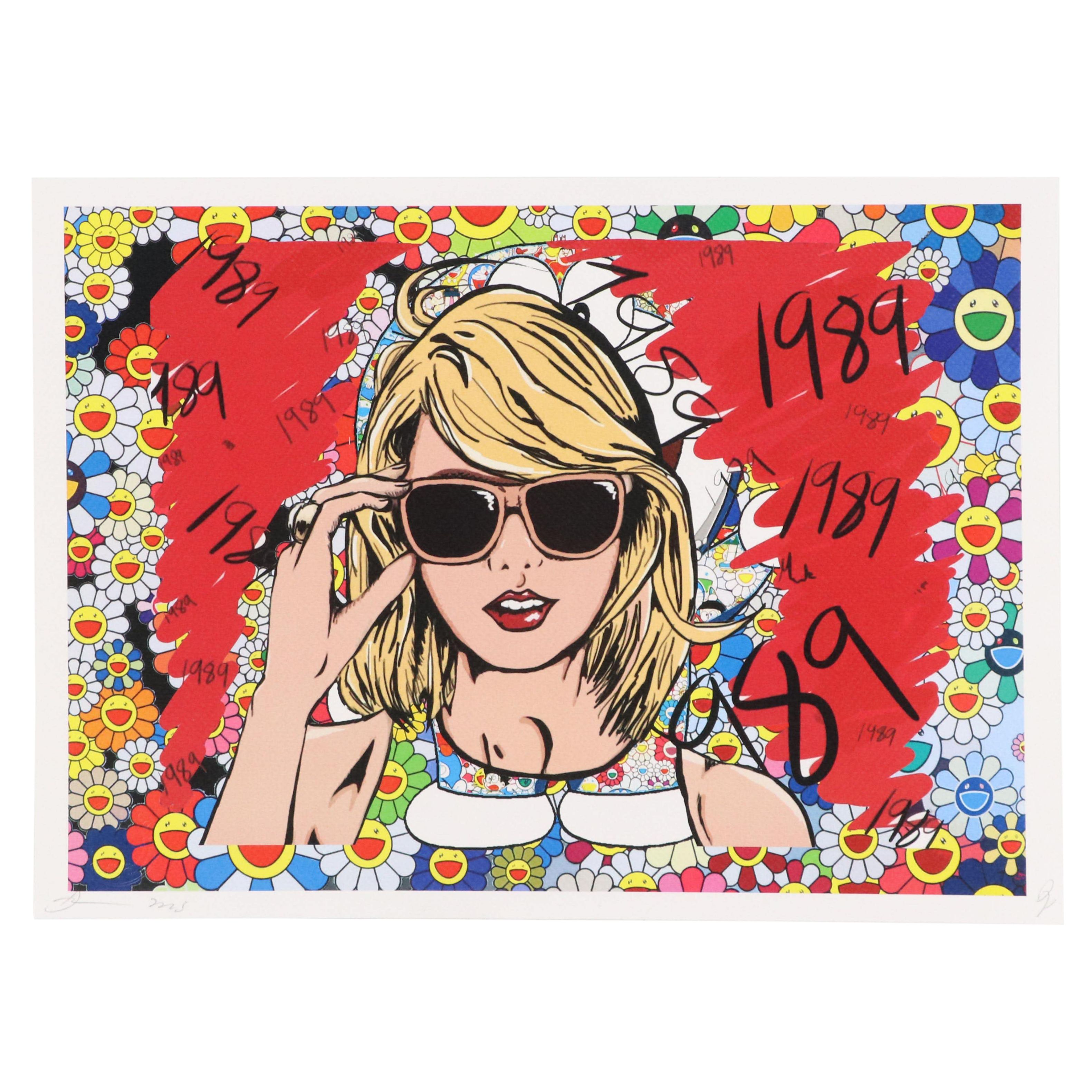 Death NYC Pop Art Graphic Print of Taylor Swift x Takashi Murakami, 2023