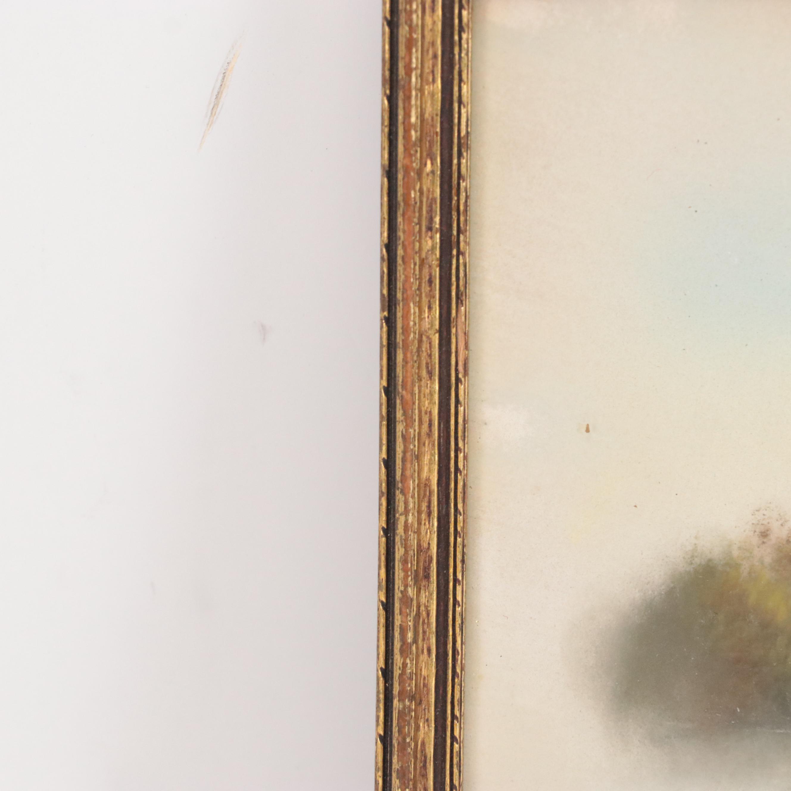 Late Victorian Chalk Pastoral Landscape Drawing