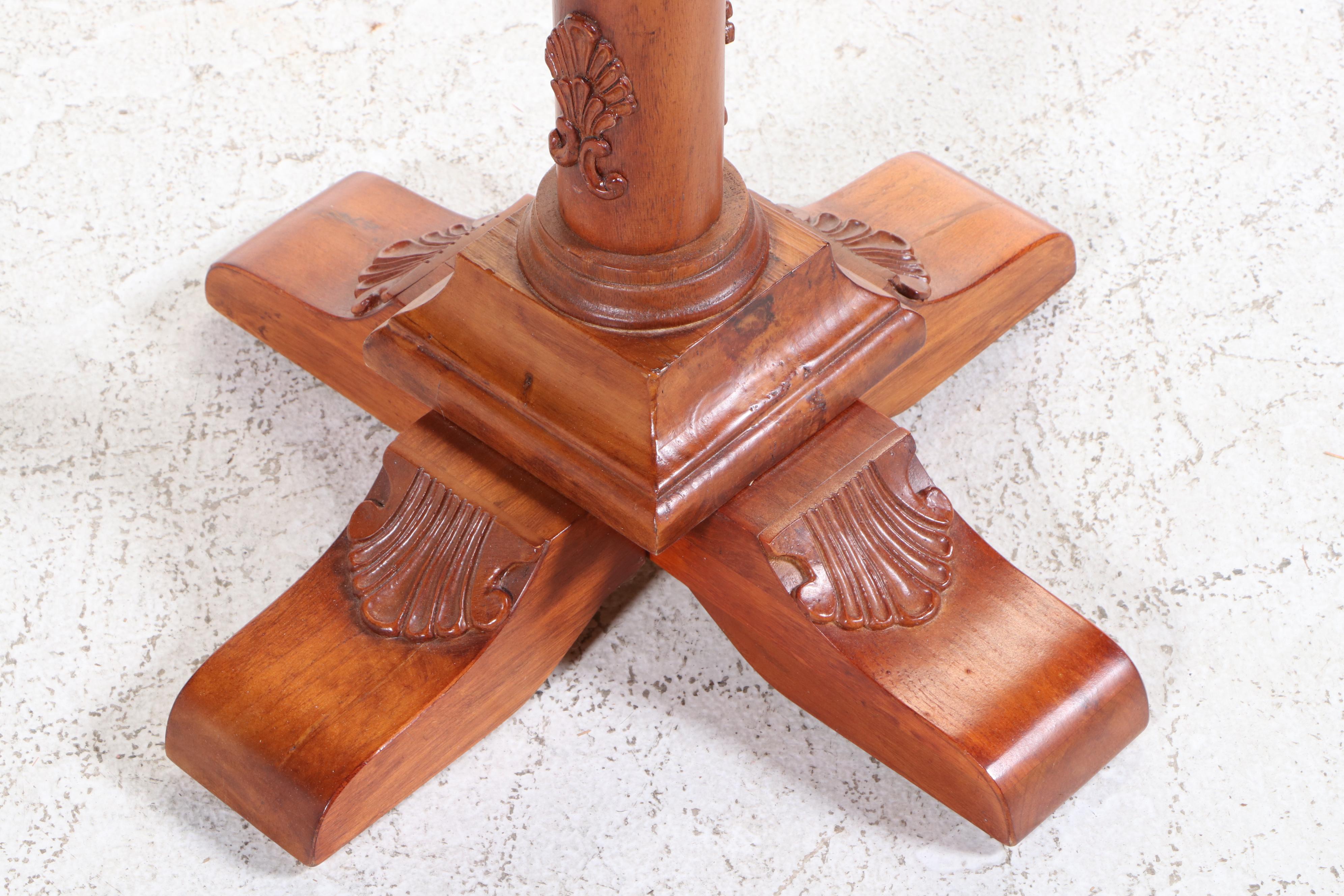 Victorian Style Hardwood Hall Tree with Swivel Top