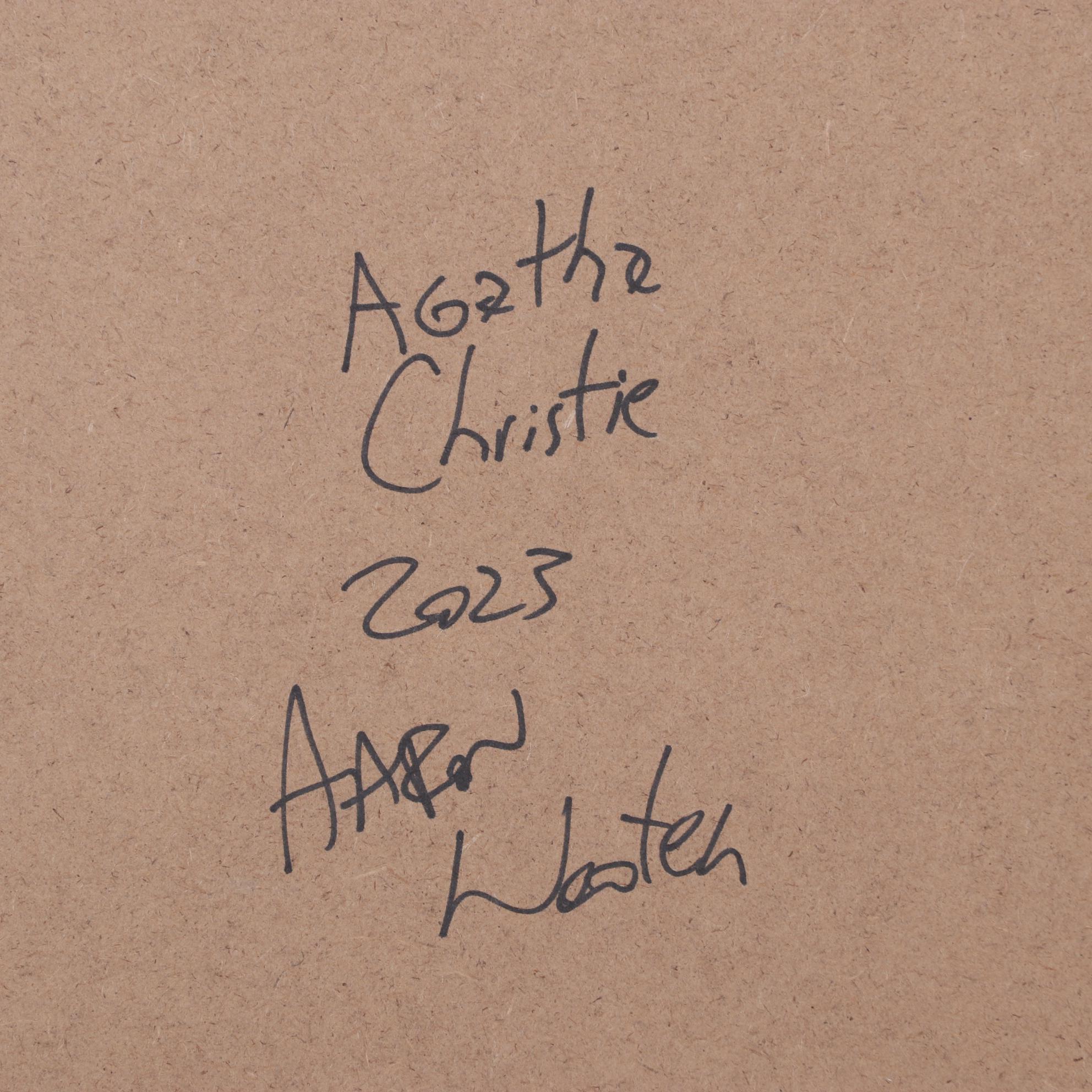 Aaron Wooten Portrait Acrylic Painting "Agatha Christie," 2023