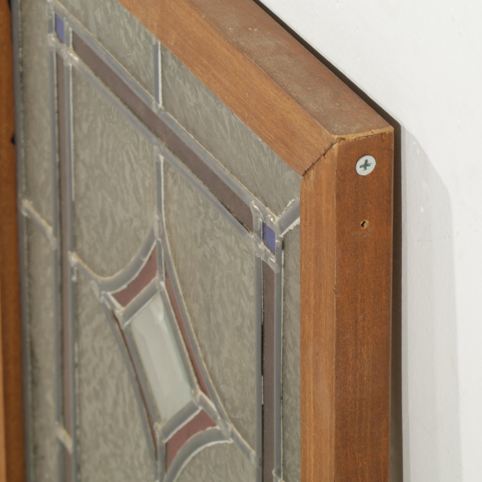 Stained Glass Framed Window Panel and Slag Glass Panel