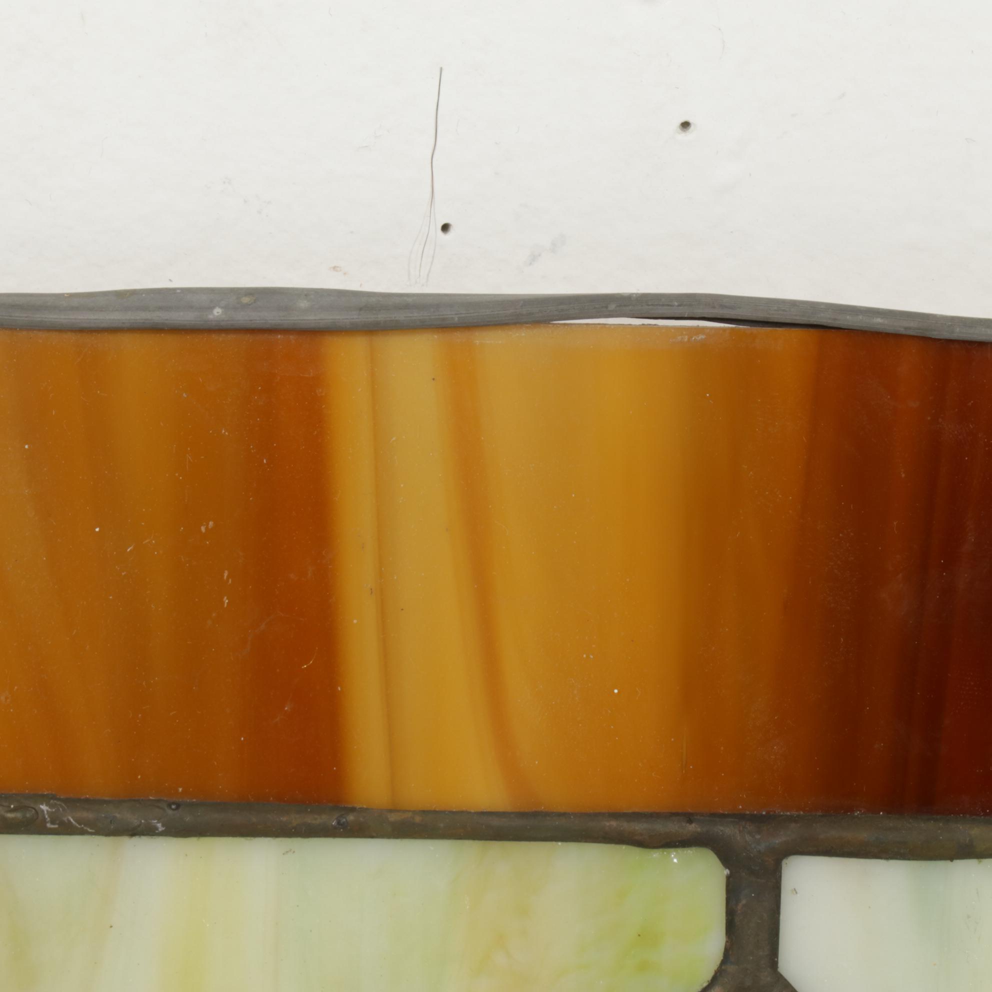 Stained Glass Framed Window Panel and Slag Glass Panel