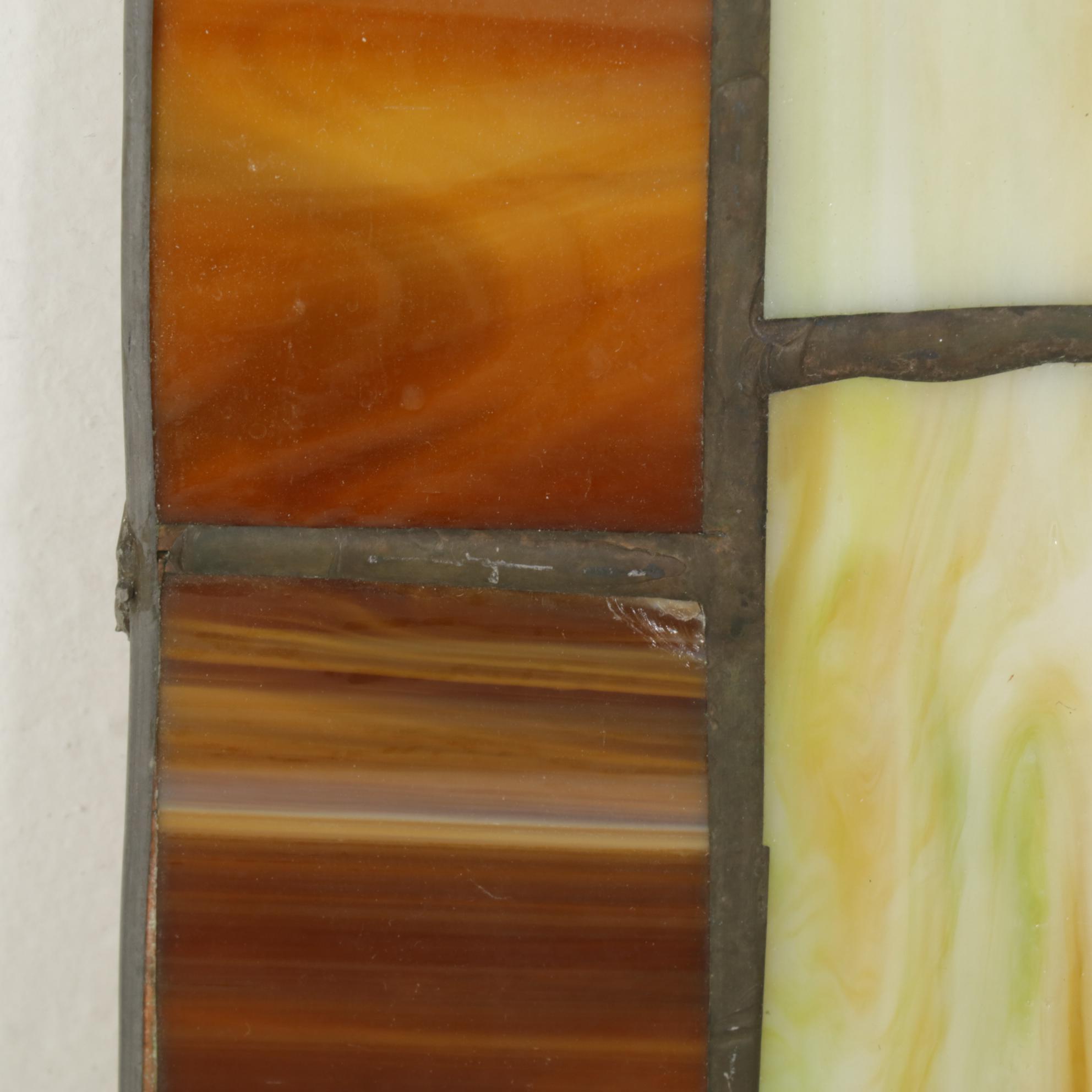 Stained Glass Framed Window Panel and Slag Glass Panel