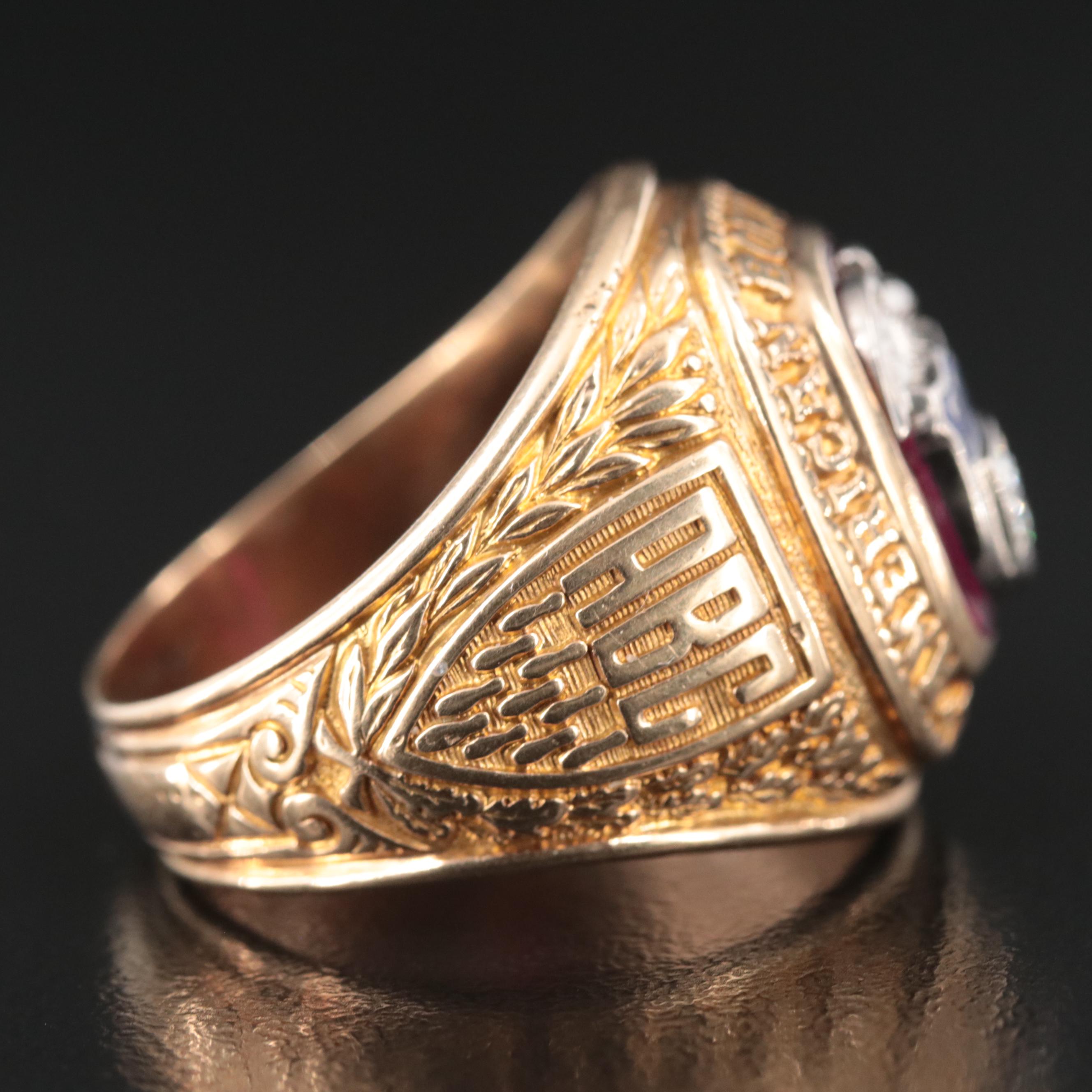 10K Diamond and Ruby American Bowling Congress 300 Game Ring