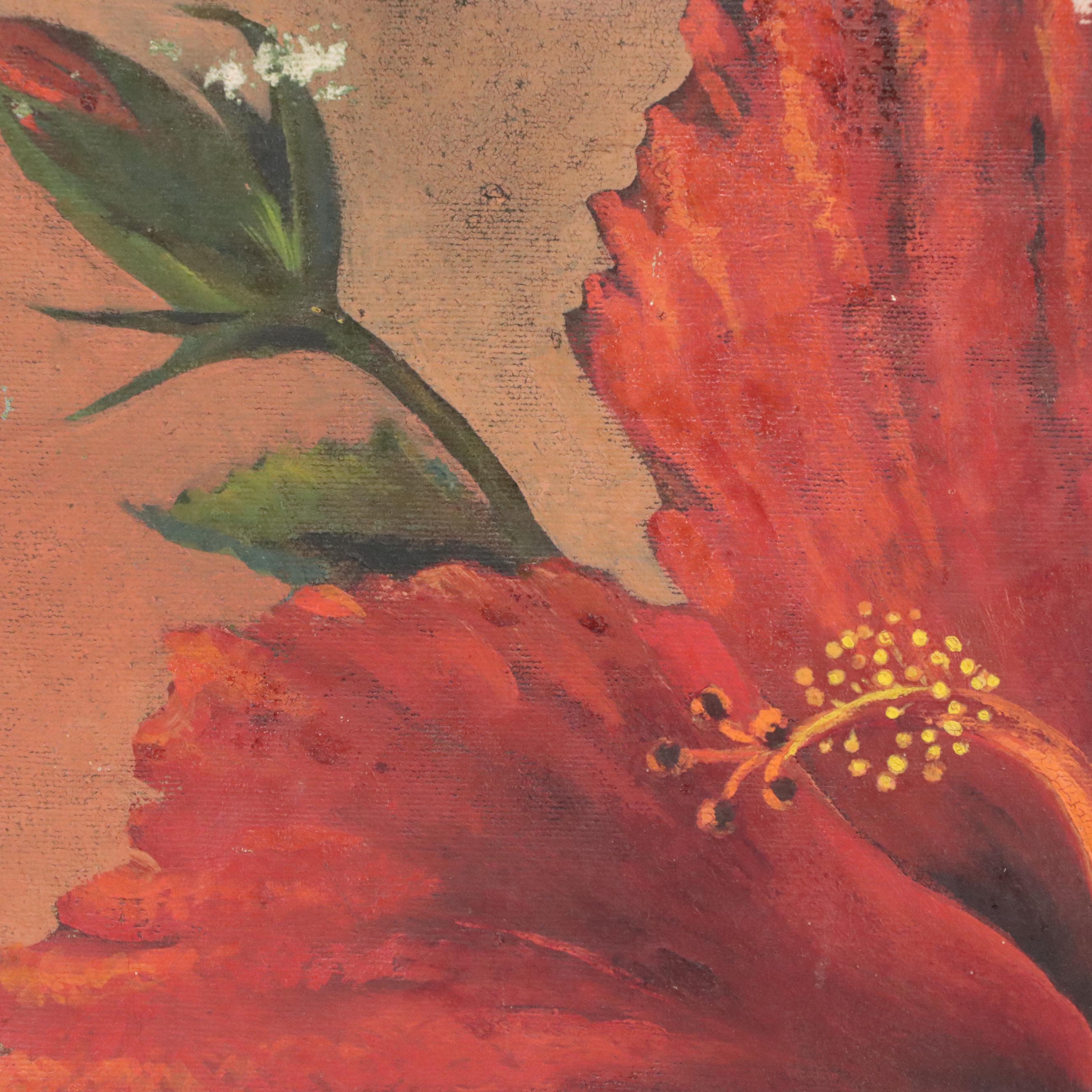 Oil Painting of Hibiscus Bloom