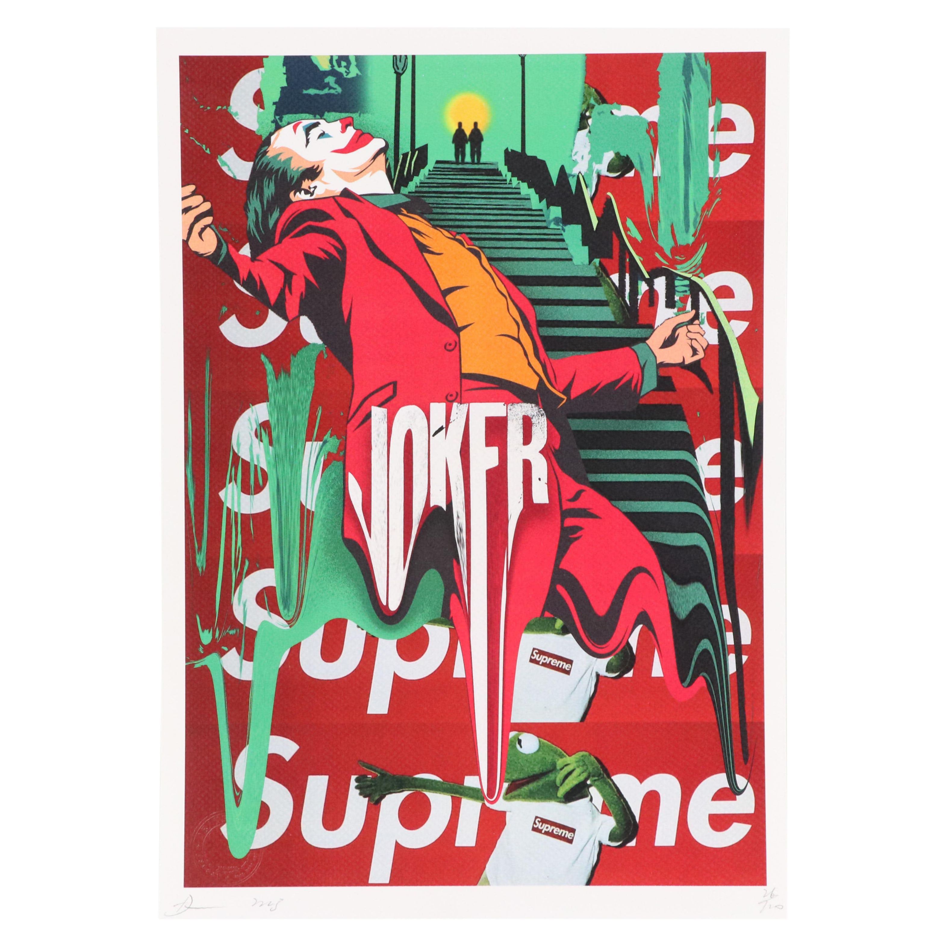 Death NYC Pop Art Graphic Print of The Joker x Supreme, 2023