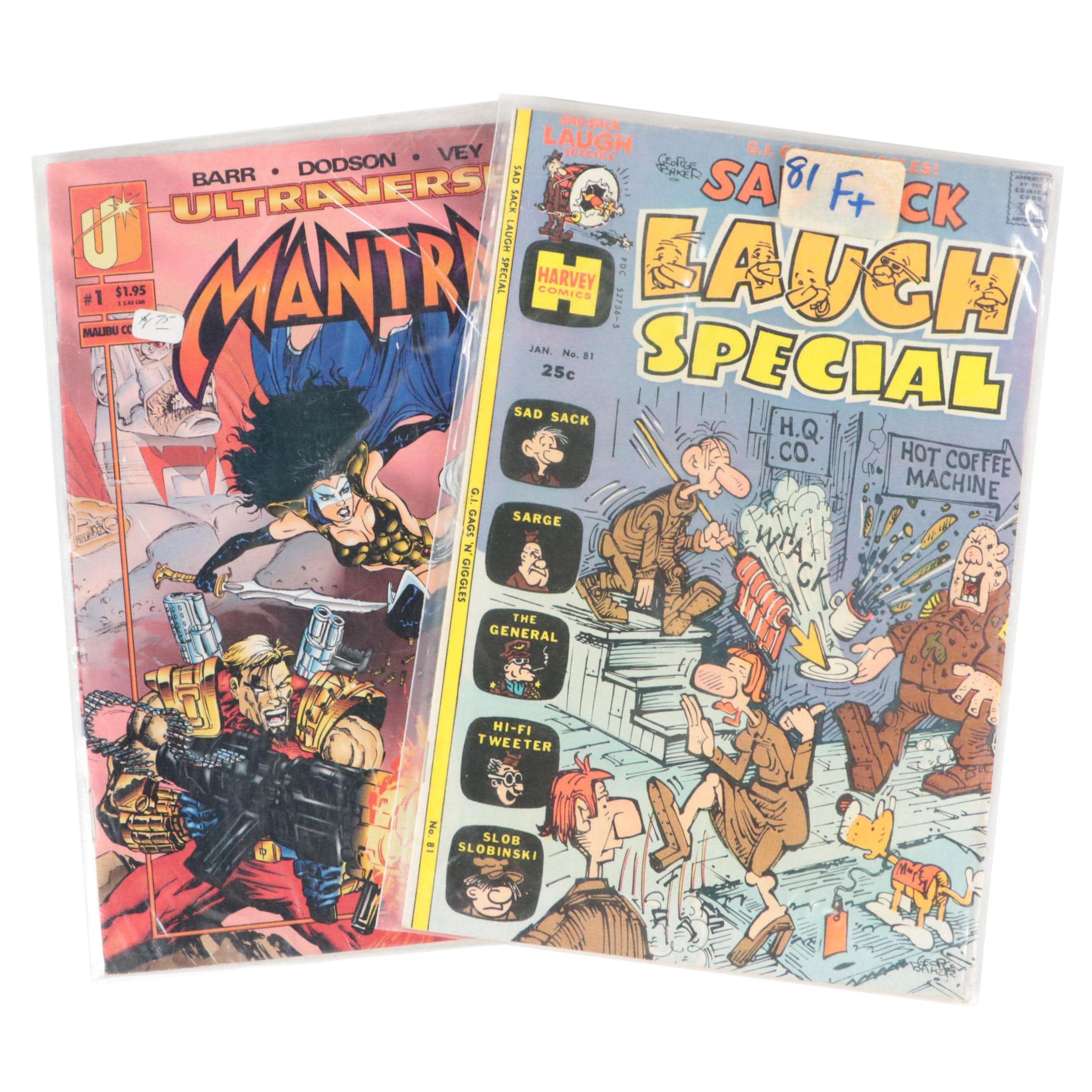 Bronze to Modern Age Comic Books Featuring "Mantra" Issue #1 and "Sad Sack"