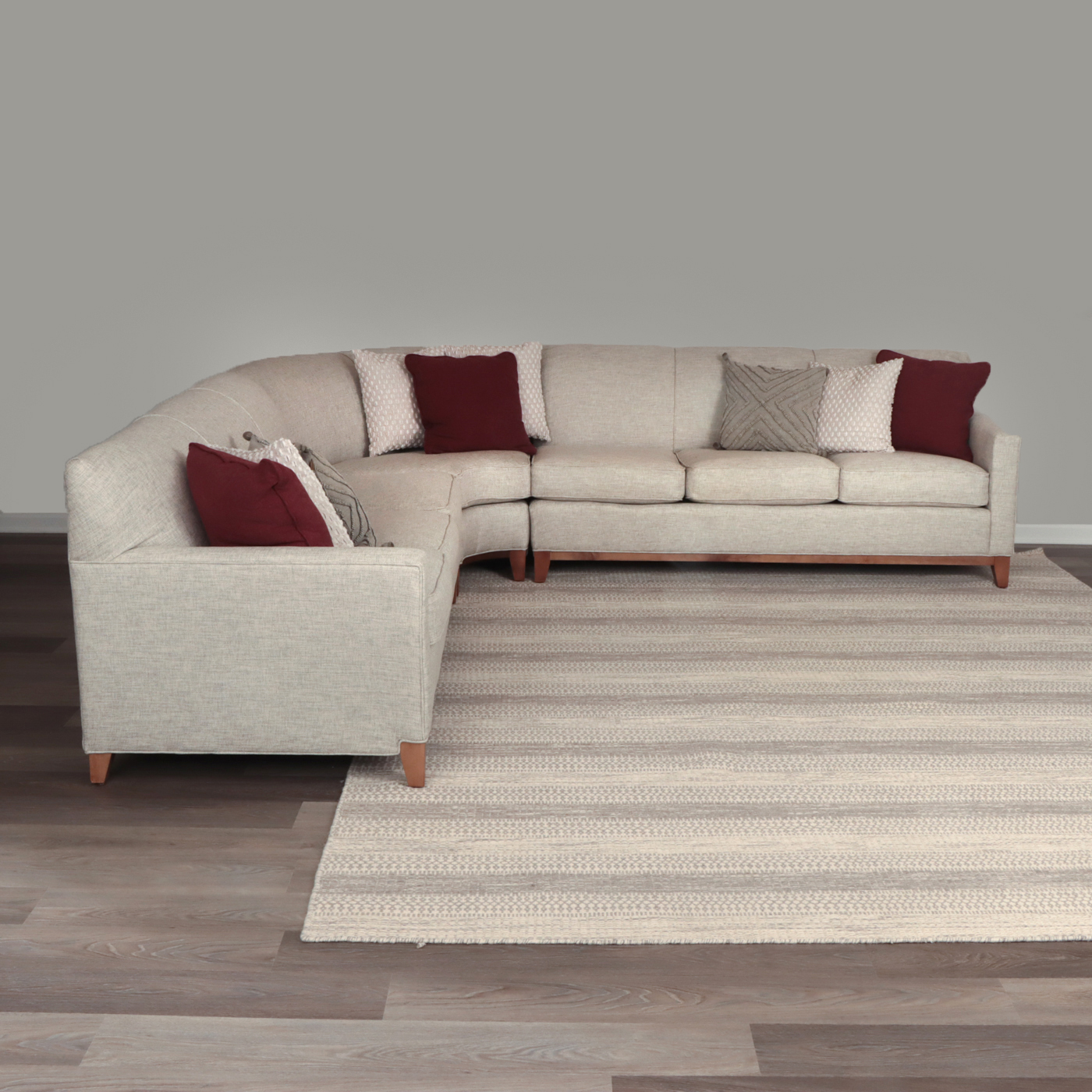 Rowe Furniture "Martin" Upholstered Sectional Sofa and Accent Pillows