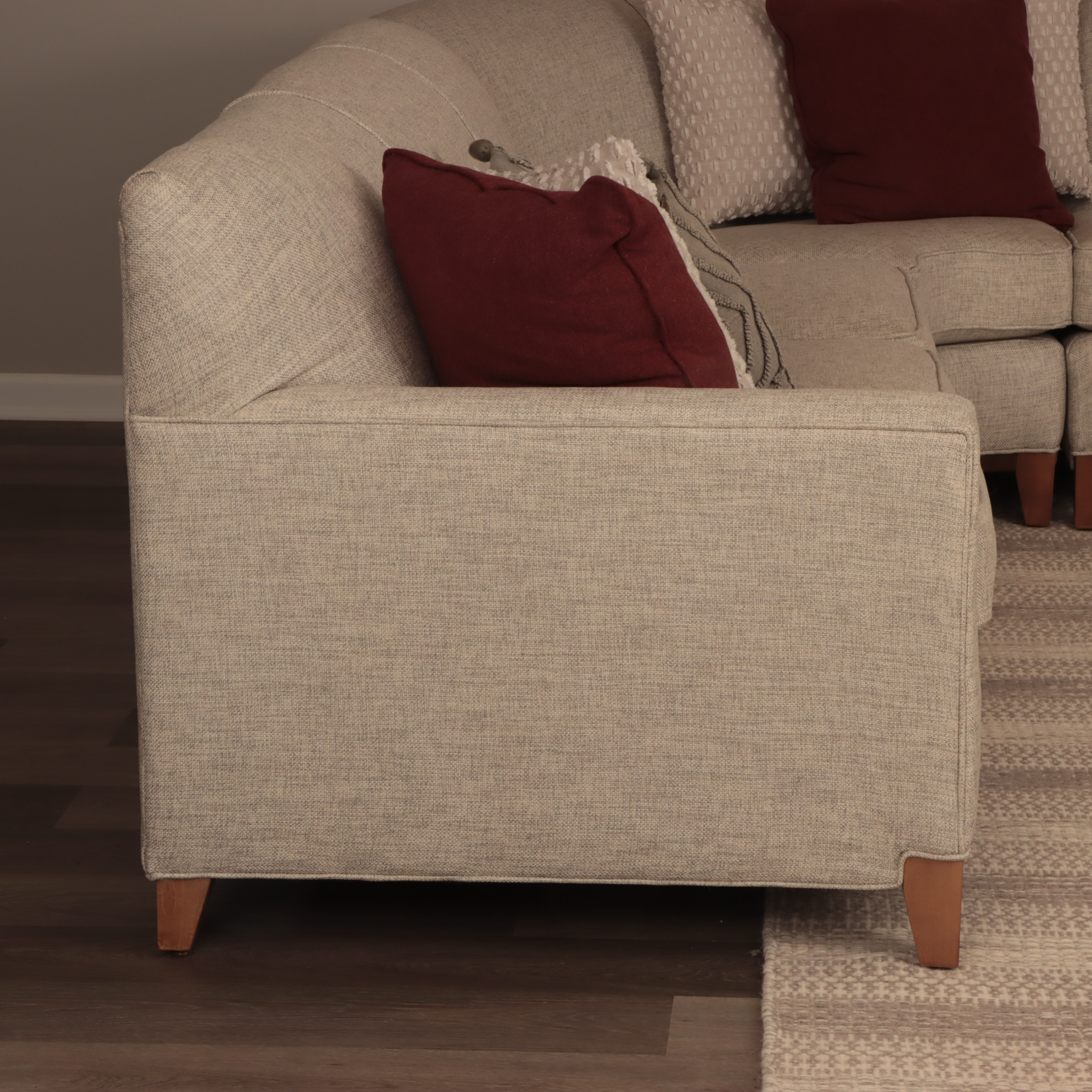 Rowe Furniture "Martin" Upholstered Sectional Sofa and Accent Pillows