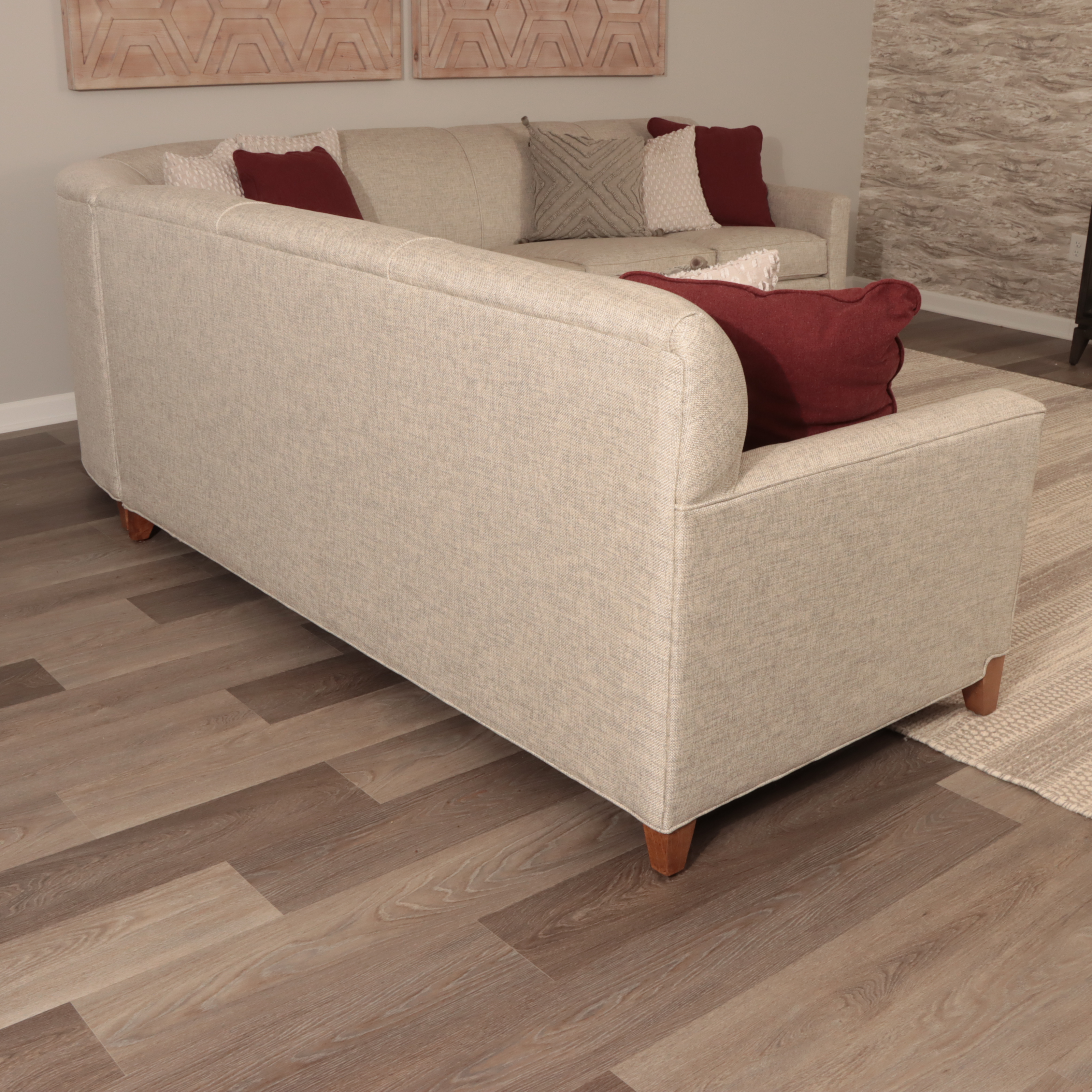 Rowe Furniture "Martin" Upholstered Sectional Sofa and Accent Pillows