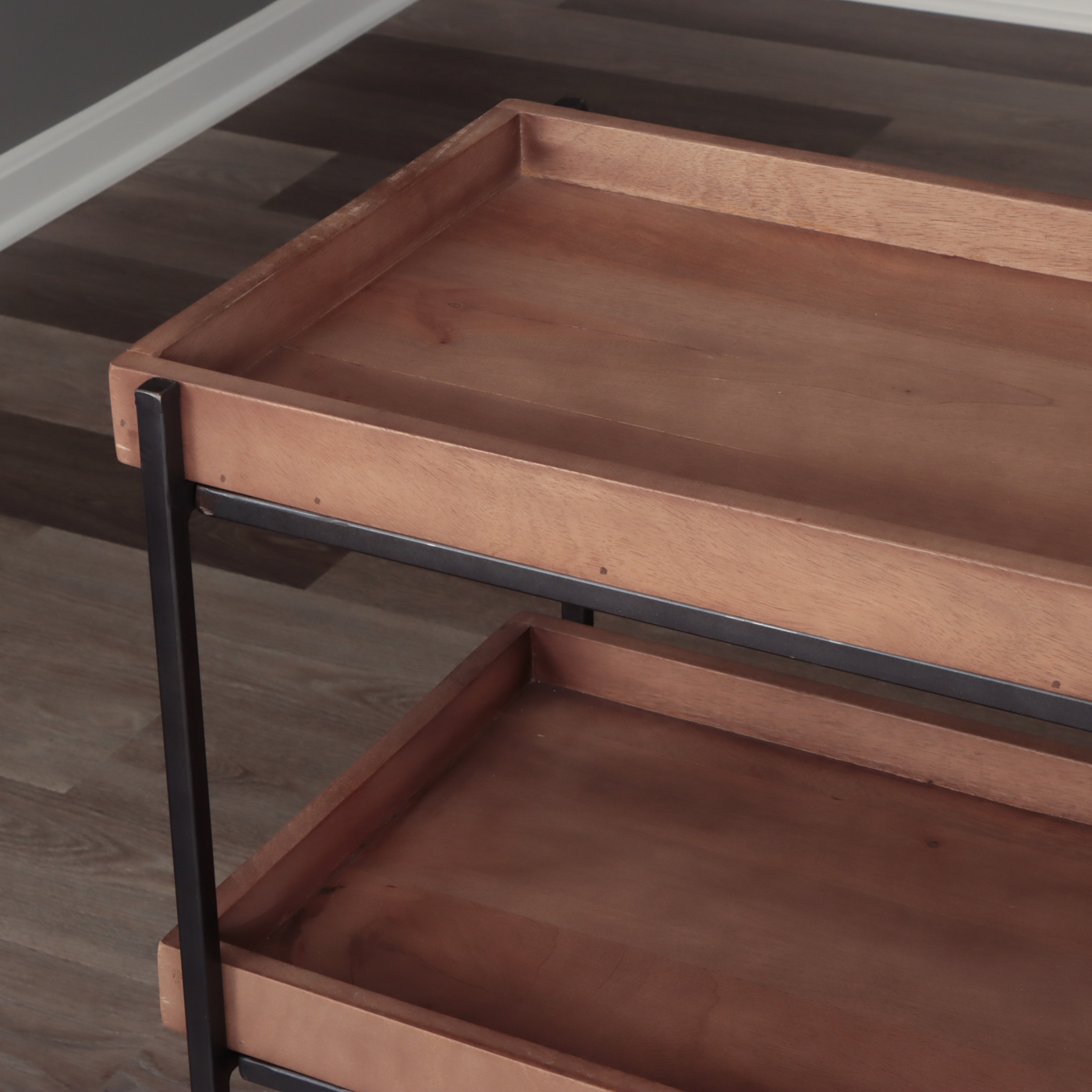 Mercana "Trey I" Wood Tray and Iron Console Table