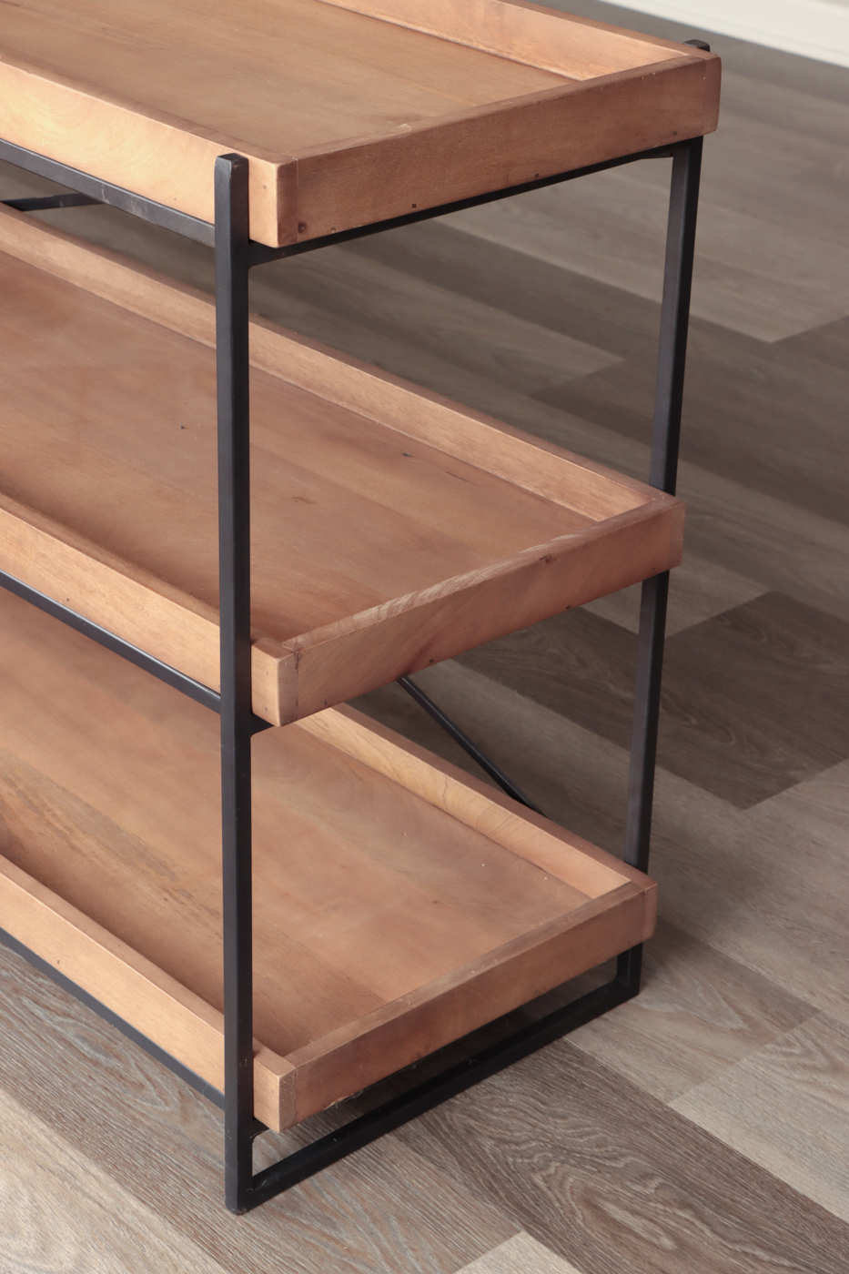 Mercana "Trey I" Wood Tray and Iron Console Table