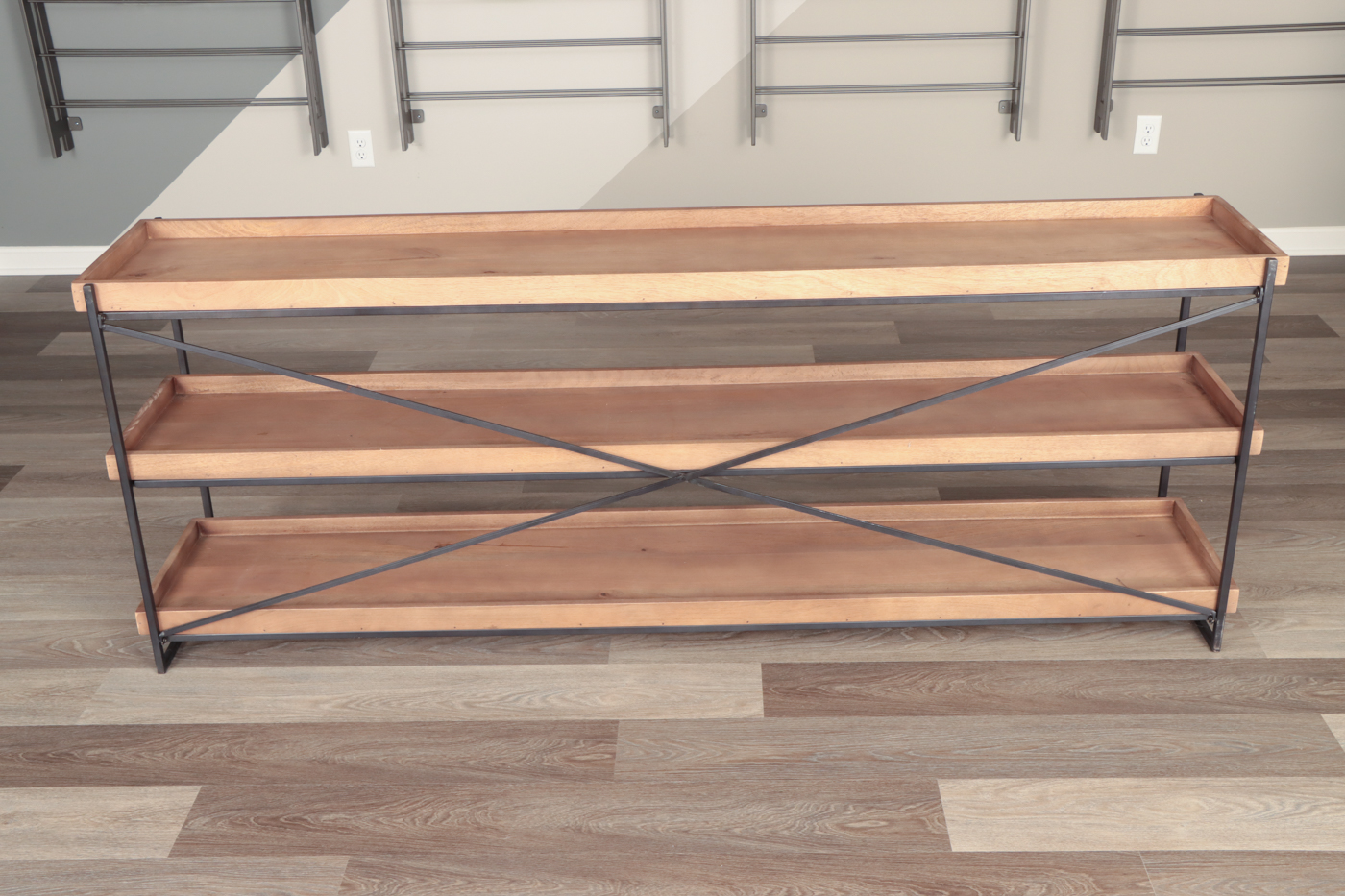 Mercana "Trey I" Wood Tray and Iron Console Table