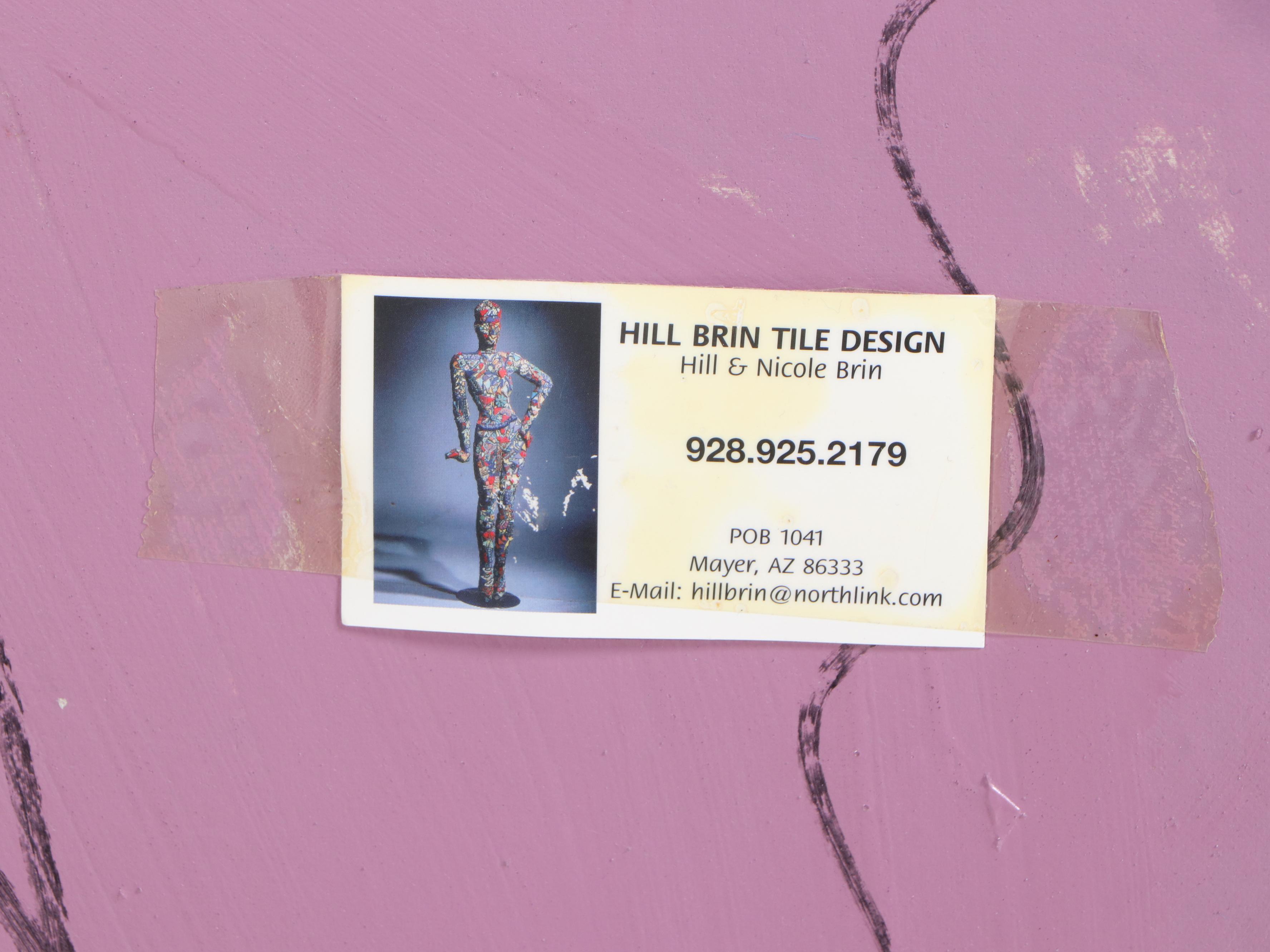 Hill and Nicole Brin for Hill Brin Tile Design Mosaic Stone Mirror, dated 2002