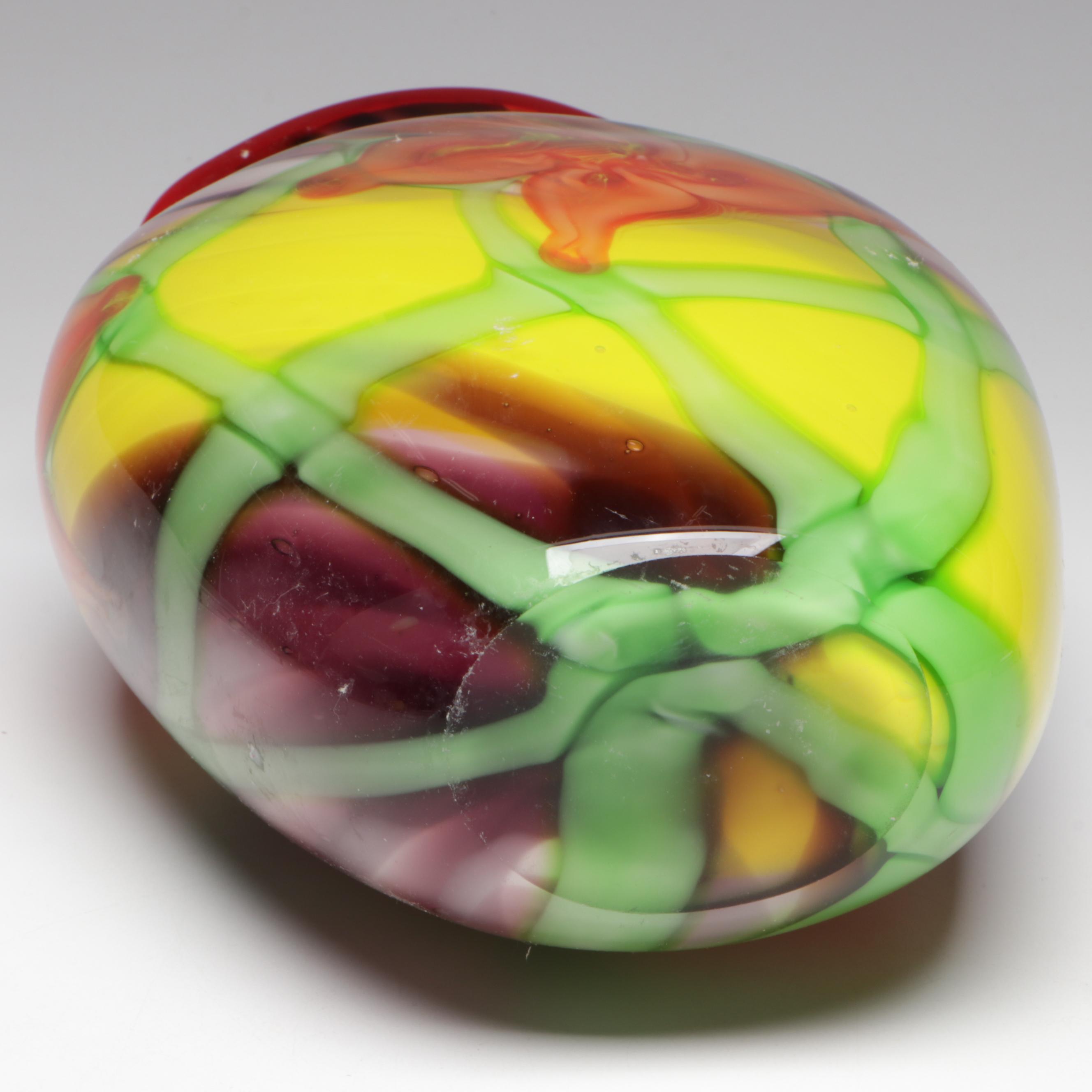 Abstract Floral Motif Glass Vase