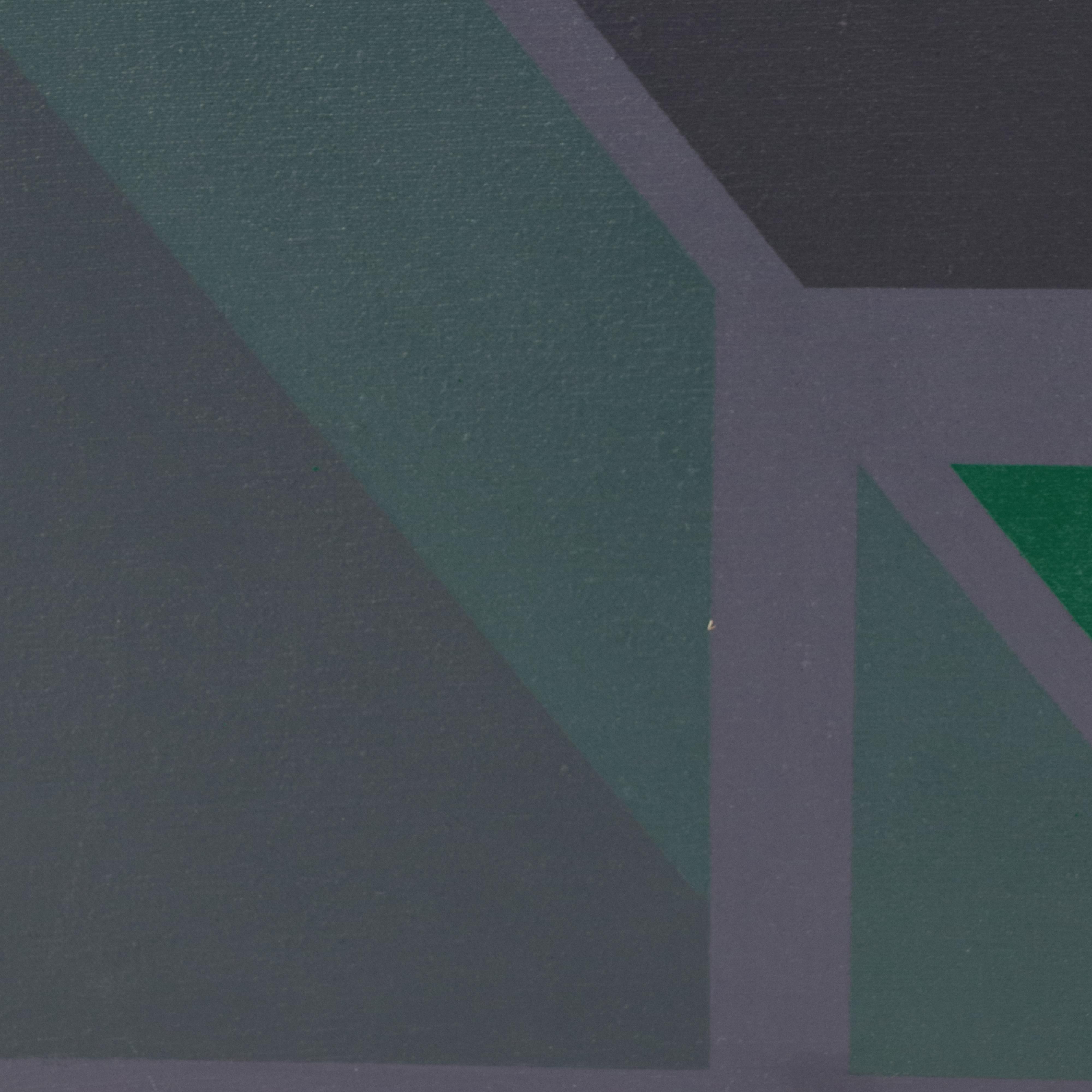 Walter Stomps Geometric Color Field Acrylic Painting, Late 20th Century