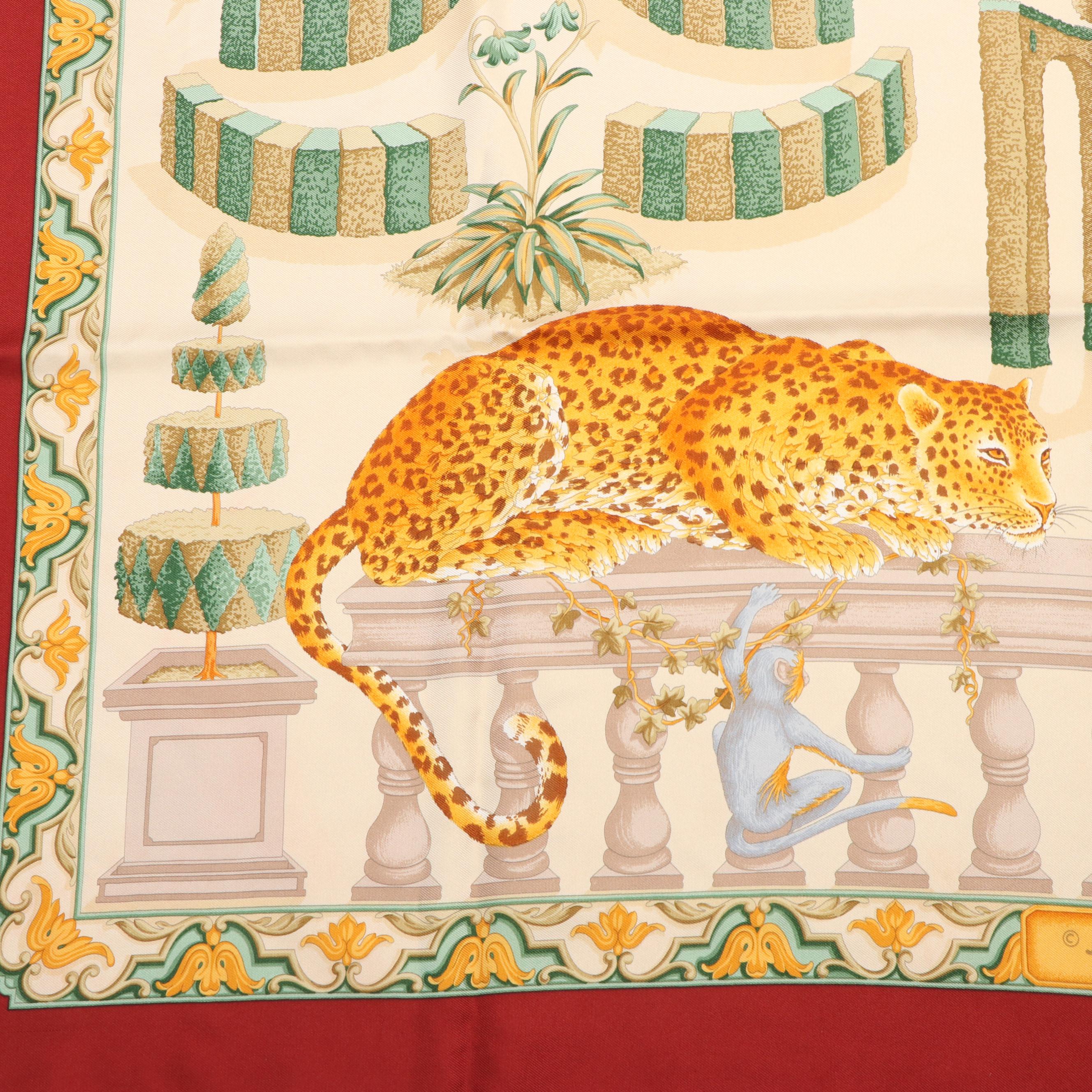 Salvatore Ferragamo Tigers and Leopards Animal Print Silk Scarf