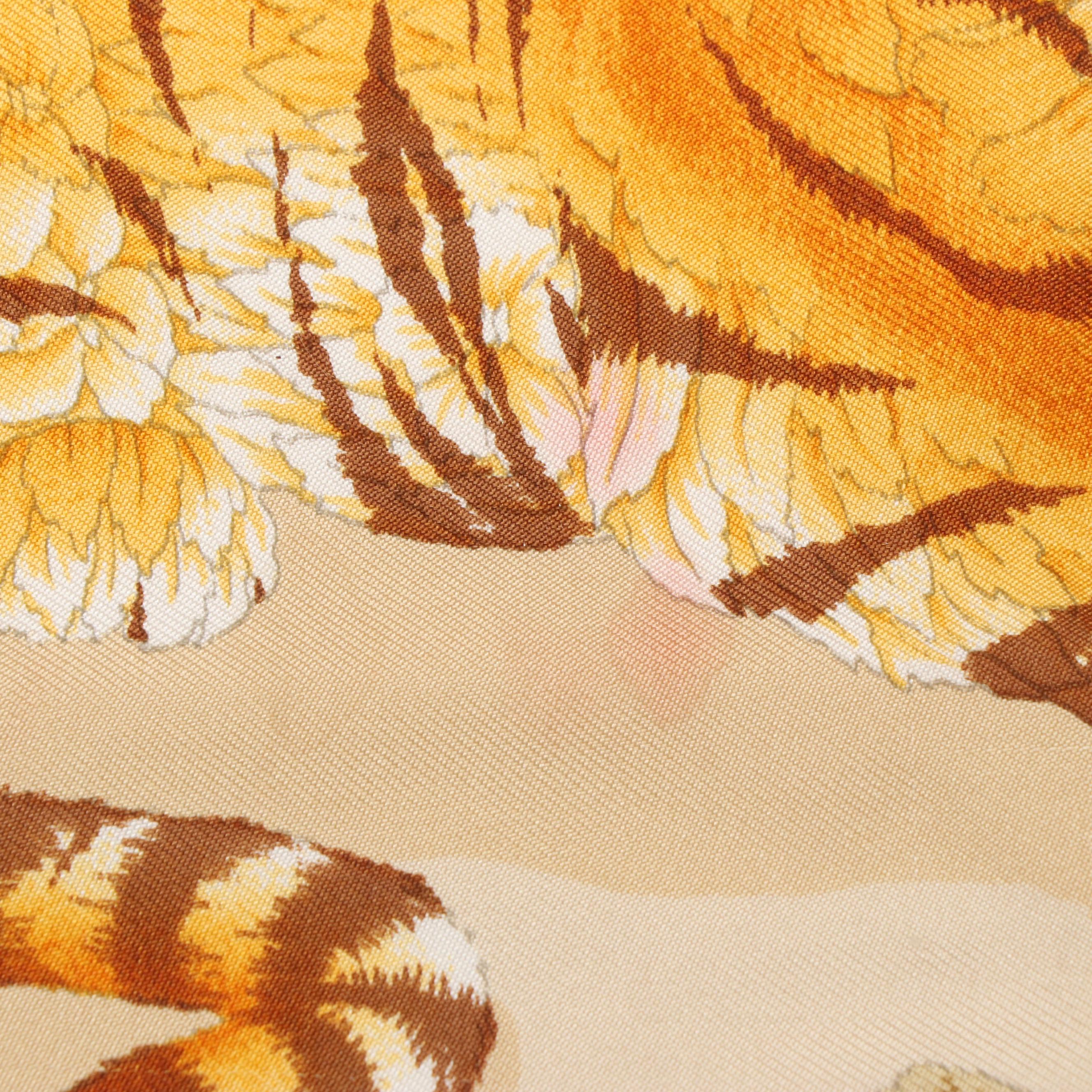 Salvatore Ferragamo Tigers and Leopards Animal Print Silk Scarf