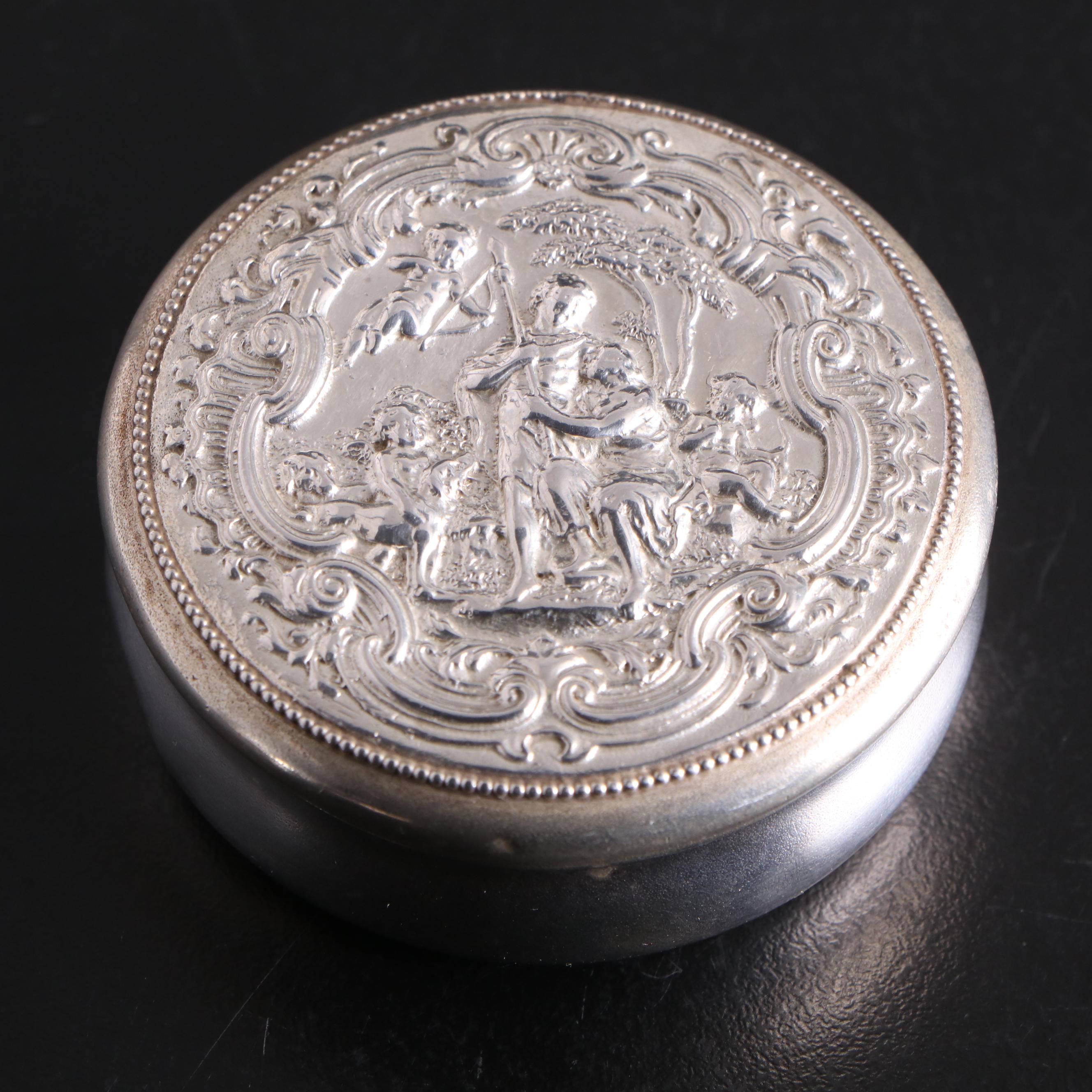 W. J. Braitsch & Co. Sterling Silver Powder Jar with Other Sterling Vanity Boxes