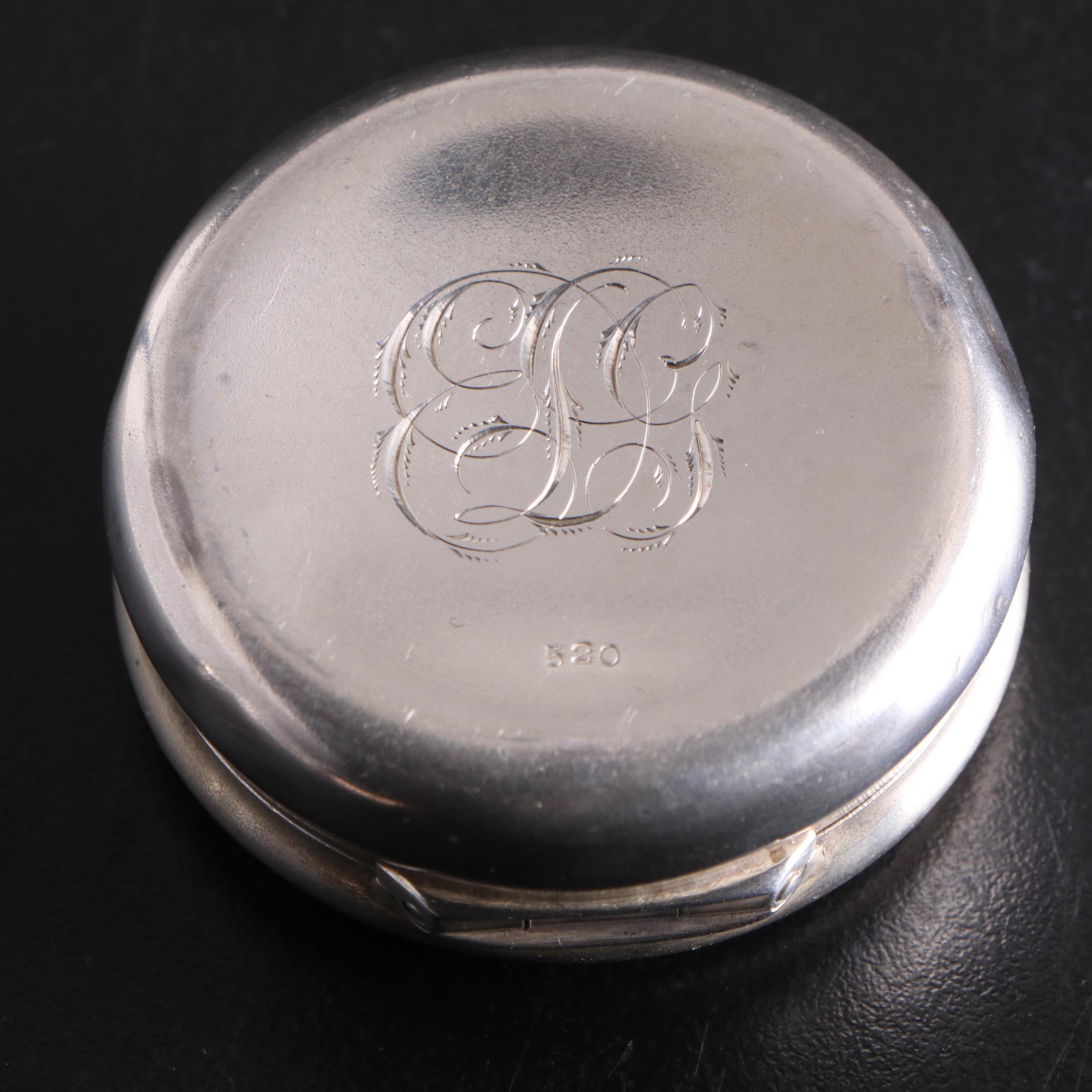 W. J. Braitsch & Co. Sterling Silver Powder Jar with Other Sterling Vanity Boxes