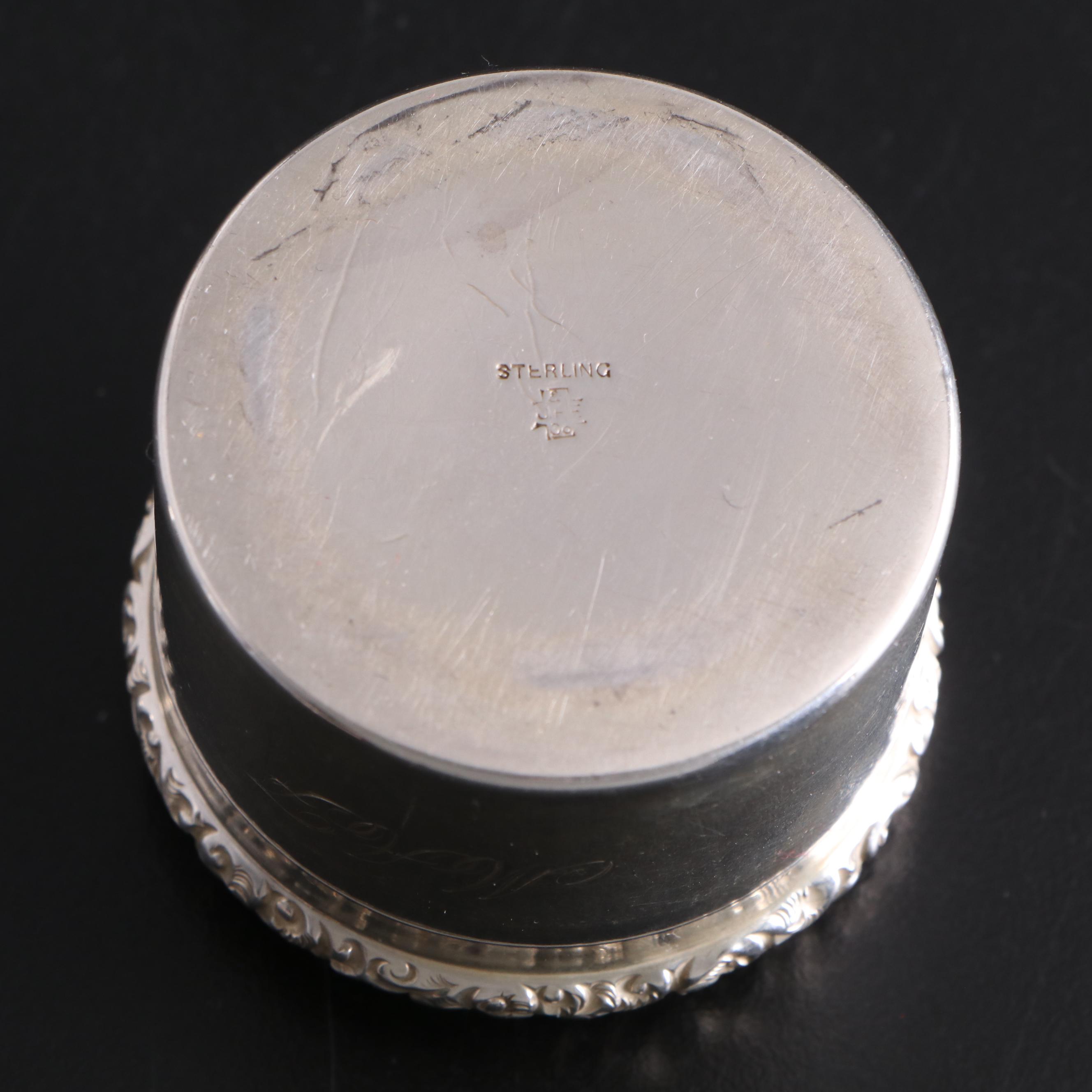 W. J. Braitsch & Co. Sterling Silver Powder Jar with Other Sterling Vanity Boxes
