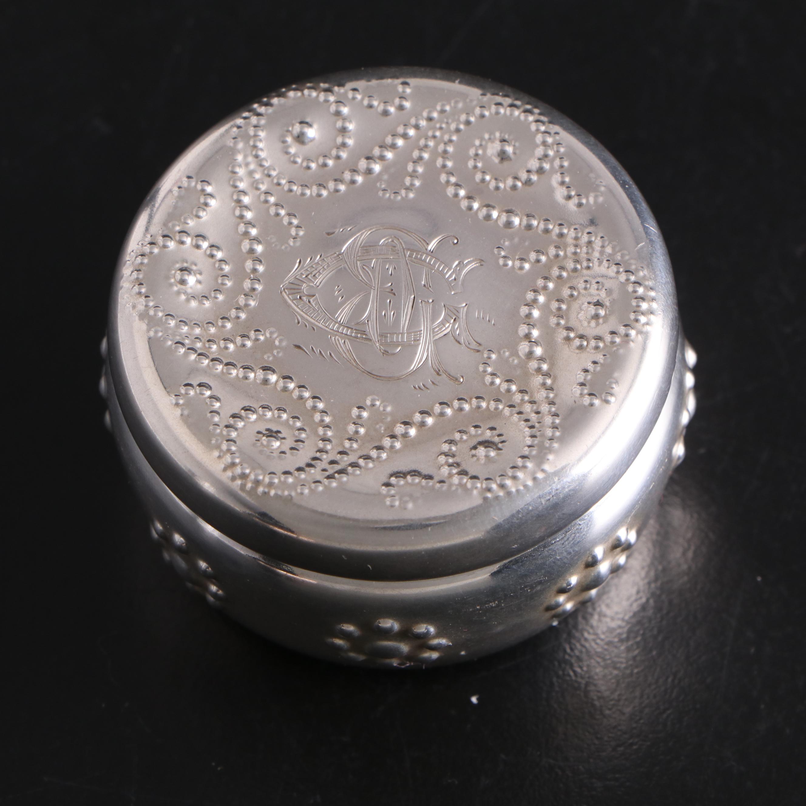 W. J. Braitsch & Co. Sterling Silver Powder Jar with Other Sterling Vanity Boxes