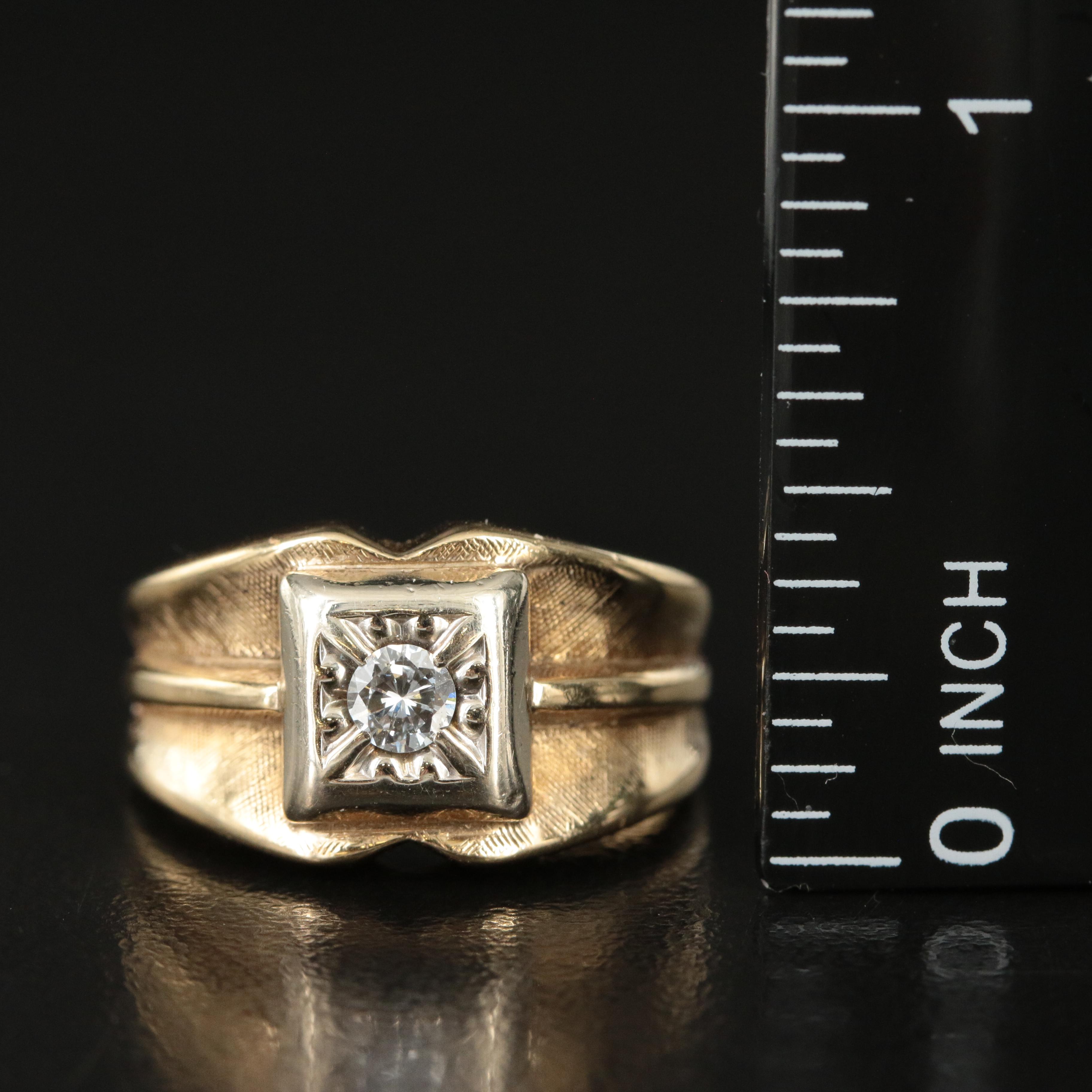 14K 0.17 CT Diamond Solitaire Ring