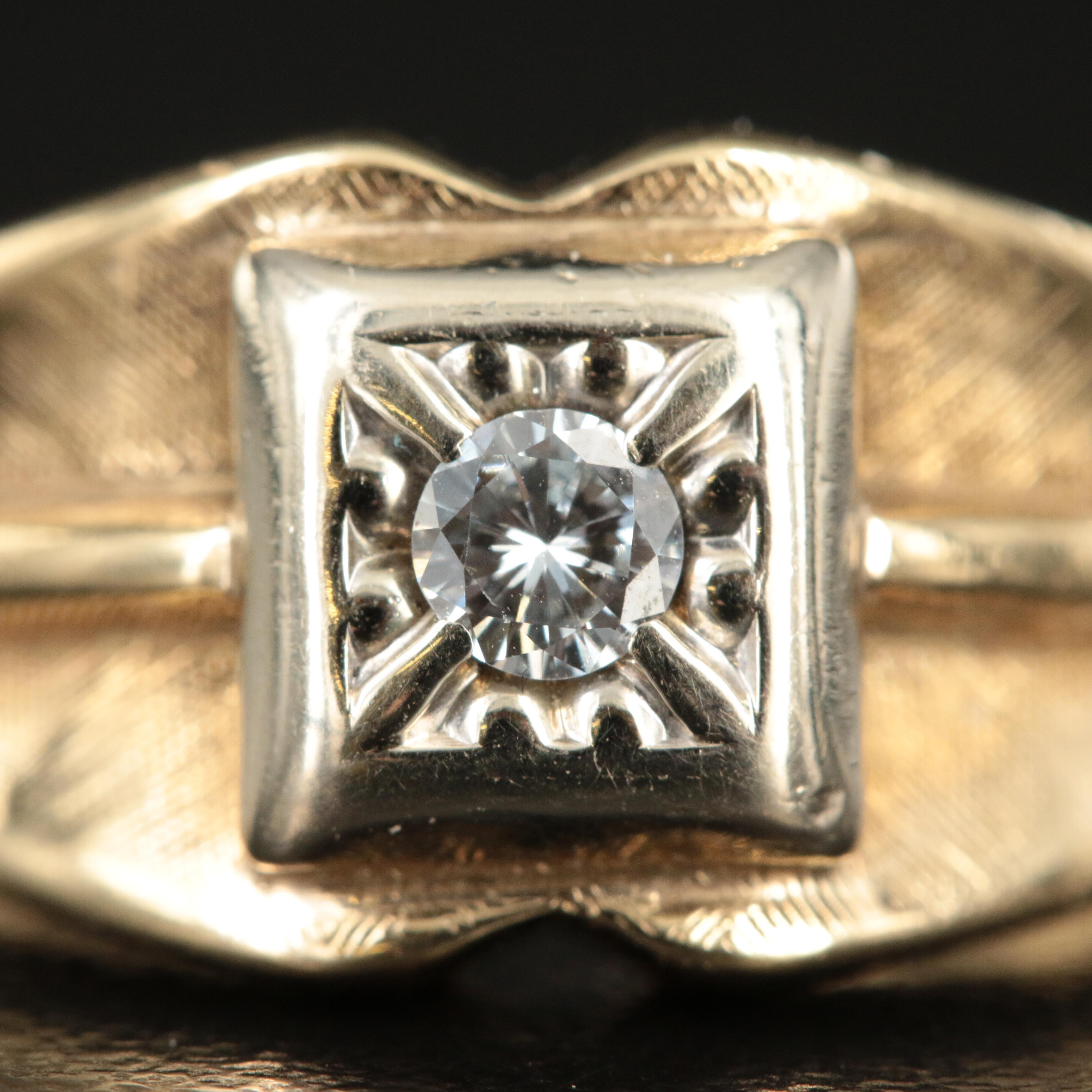 14K 0.17 CT Diamond Solitaire Ring