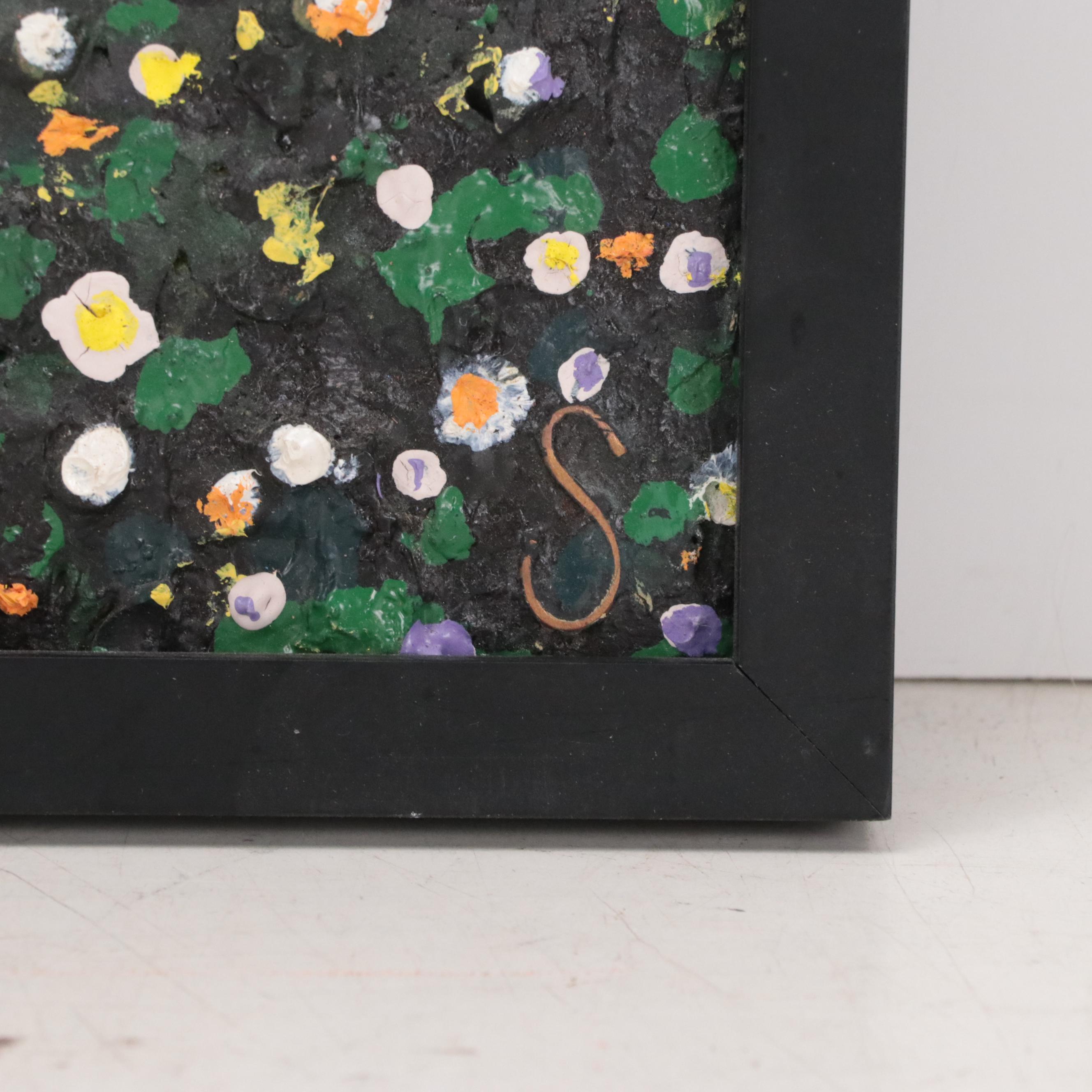 Abstract Mixed Media Assemblage of Figure in Landscape