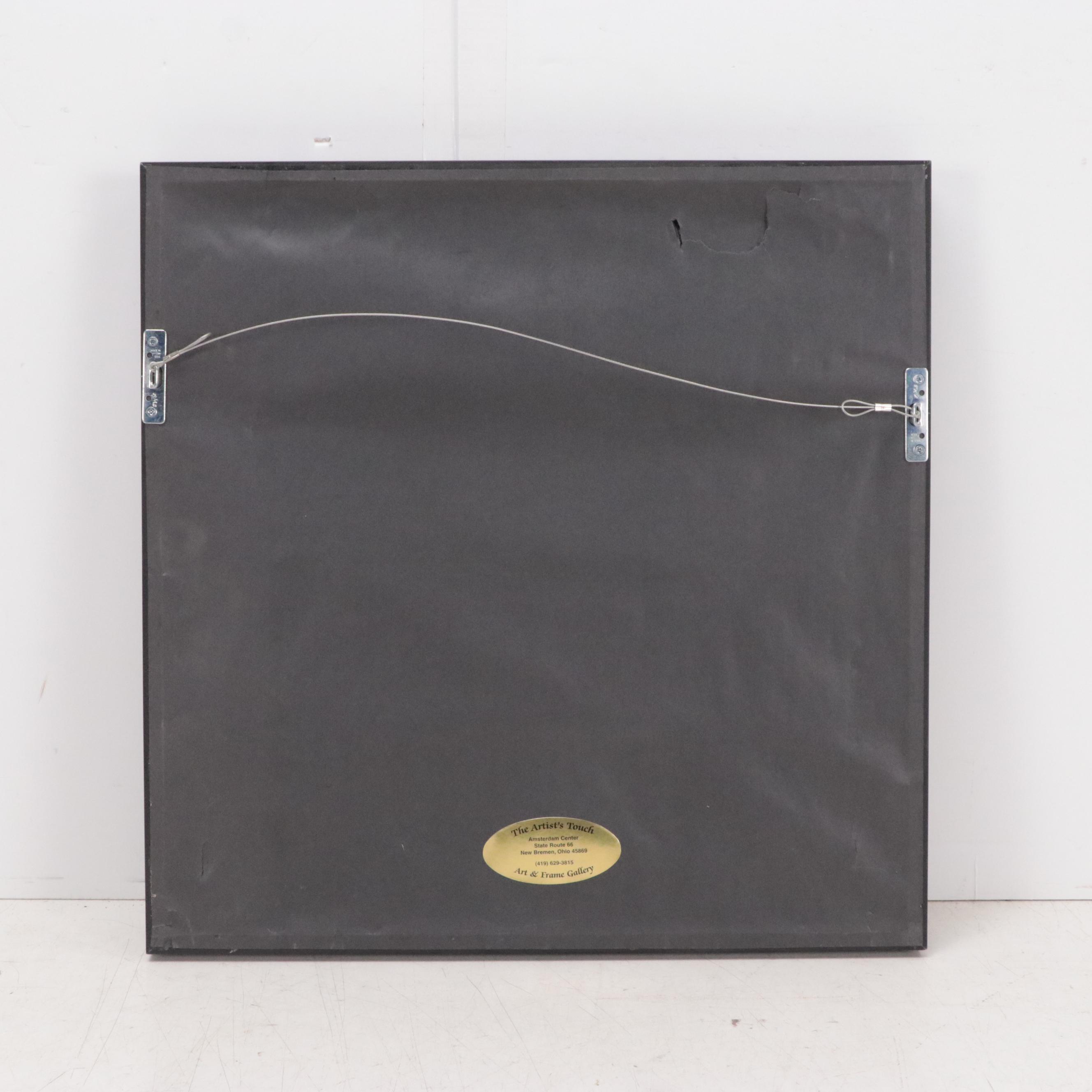 Abstract Mixed Media Assemblage of Figure in Landscape