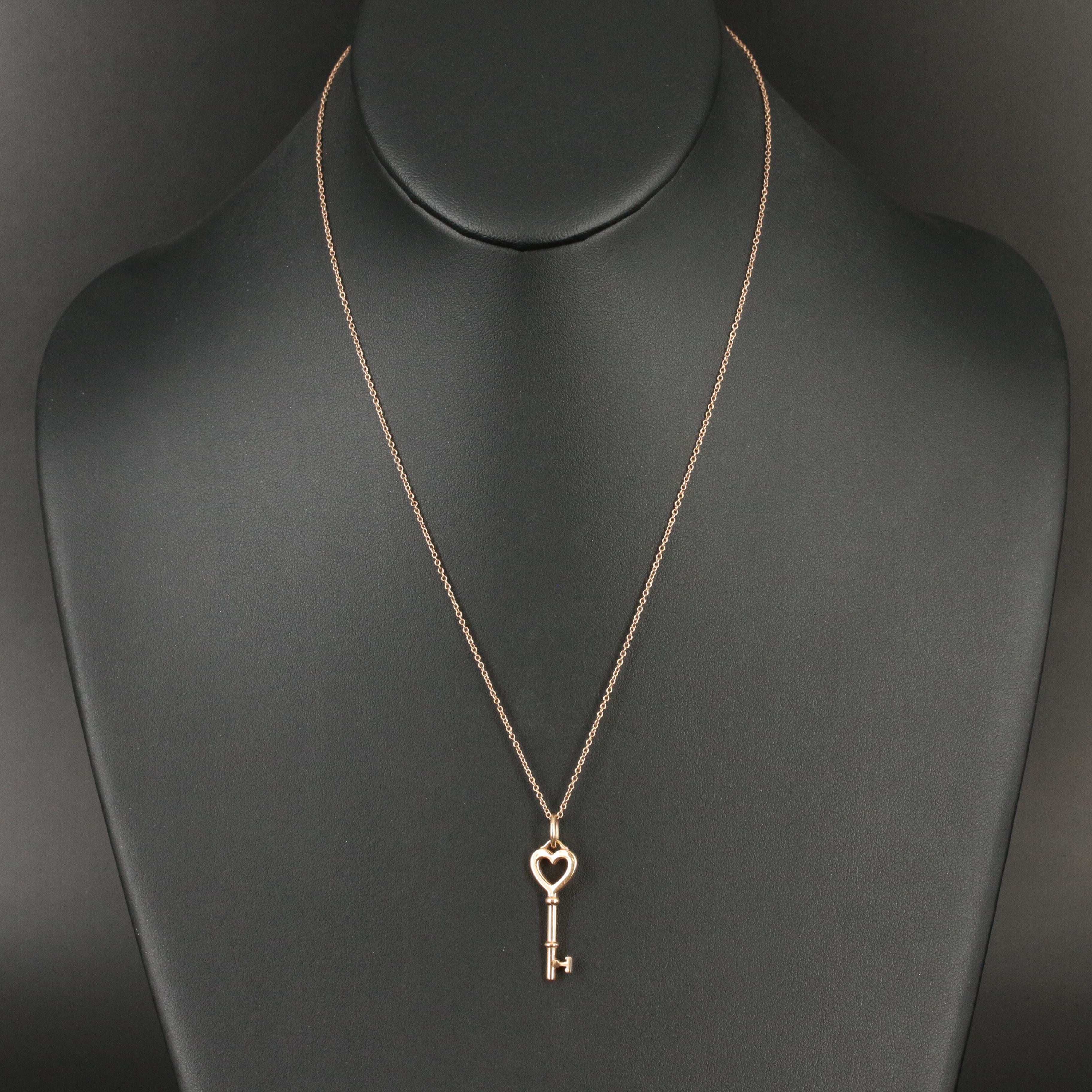 Tiffany & Co. 18K Rose Gold Heart Key Necklace