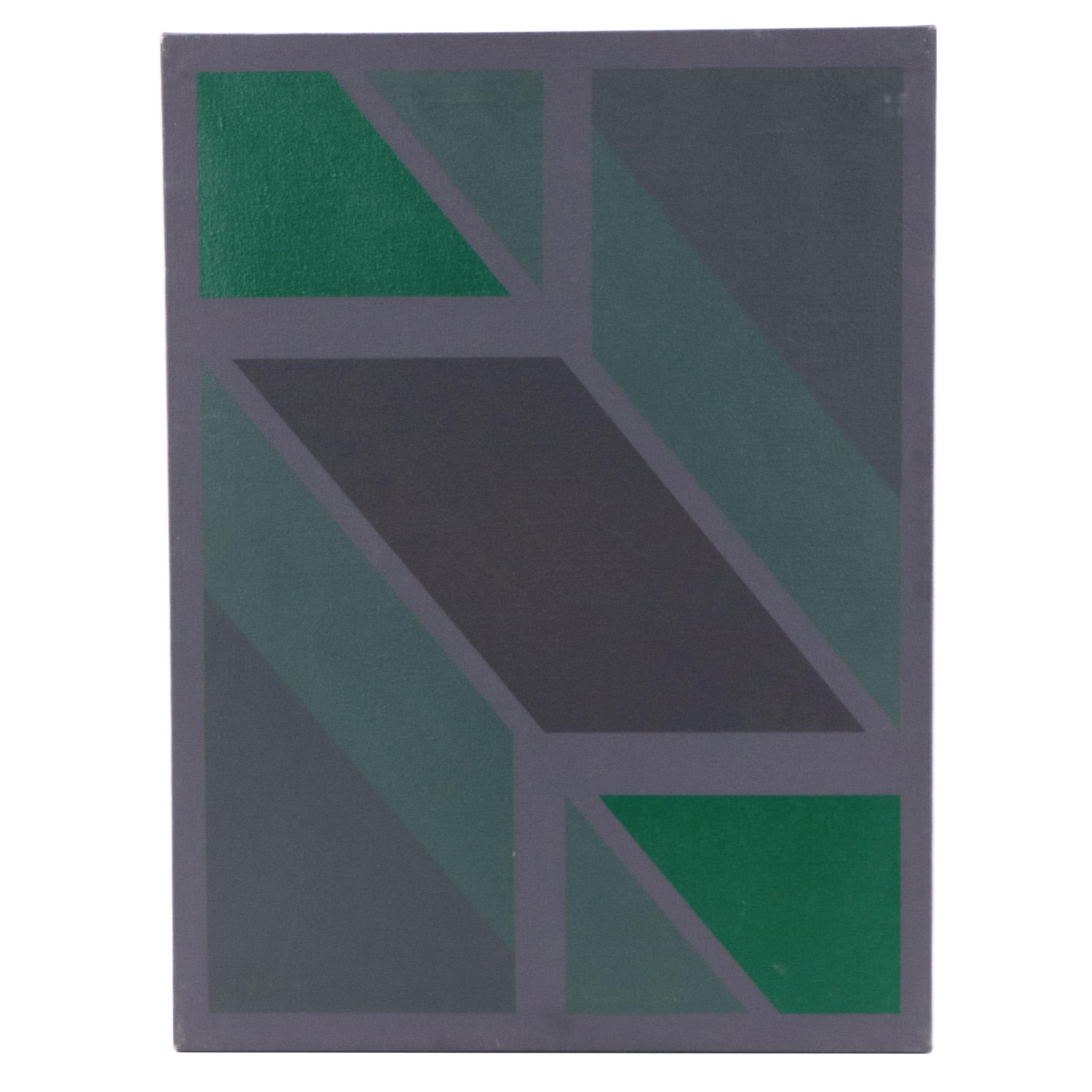 Walter Stomps Geometric Color Field Acrylic Painting, Late 20th Century