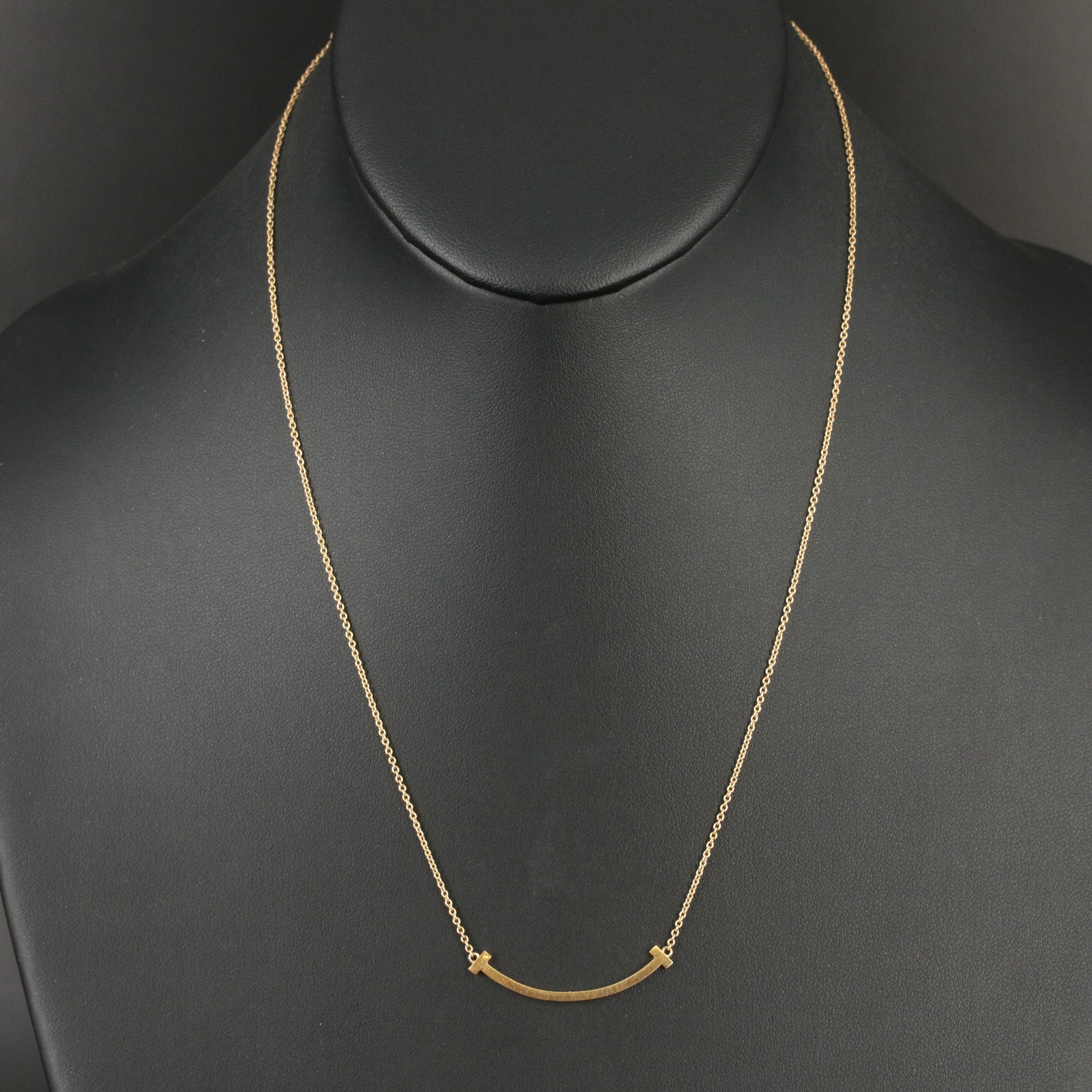 Tiffany & Co. 18K "T Smile Pendant" Necklace