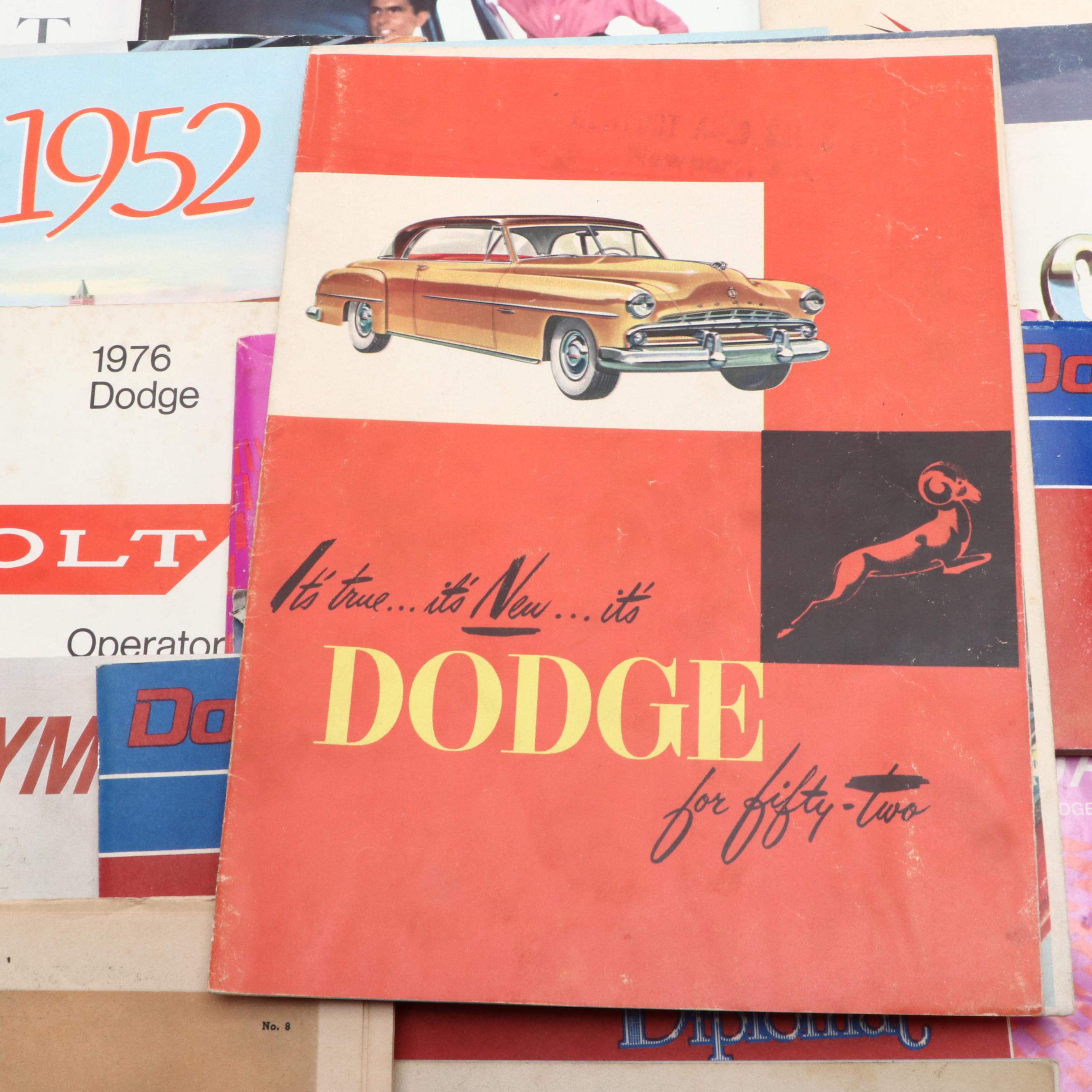 DeSoto, Dodge, Chrysler and Other Automotive Catalogs, Manuals and More