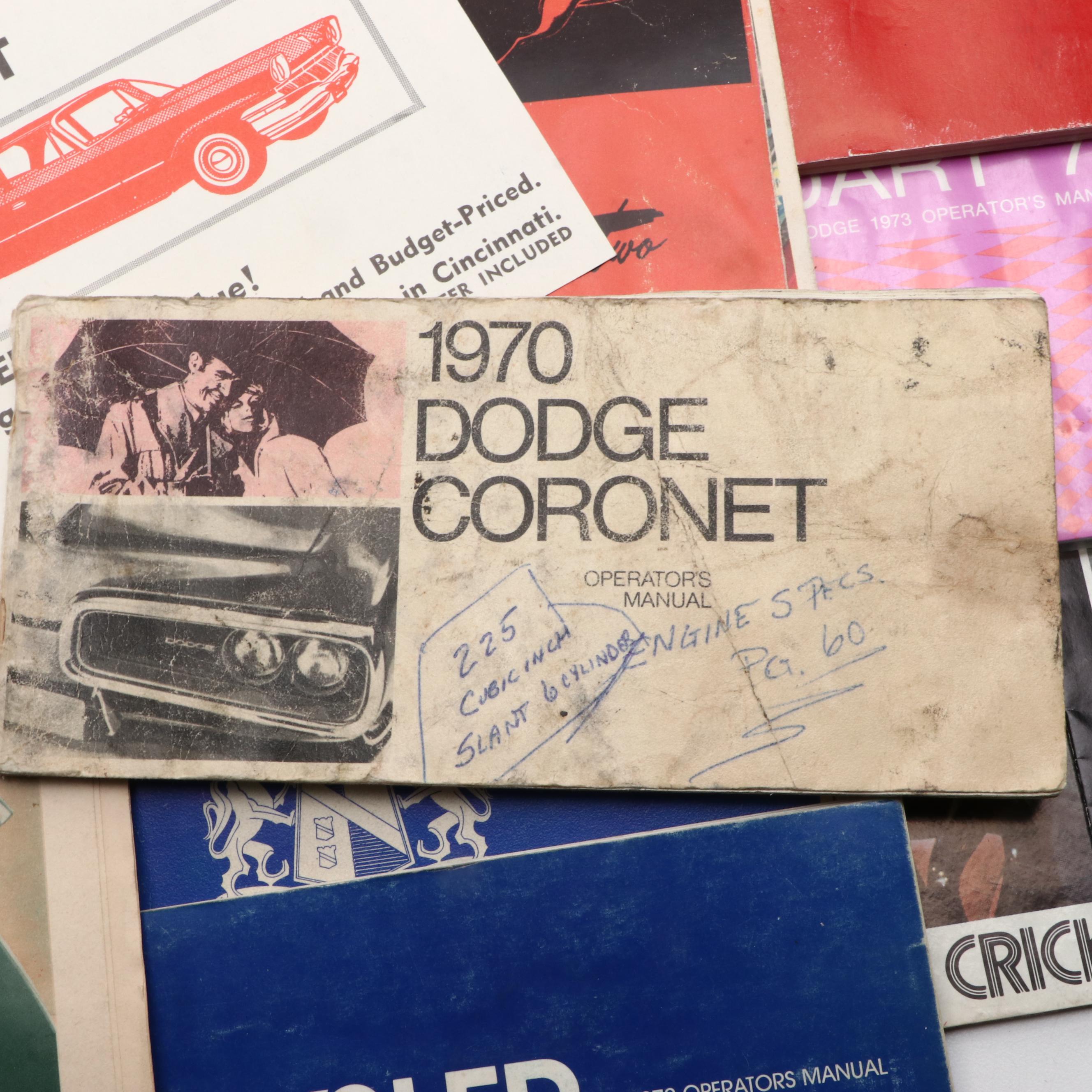 DeSoto, Dodge, Chrysler and Other Automotive Catalogs, Manuals and More