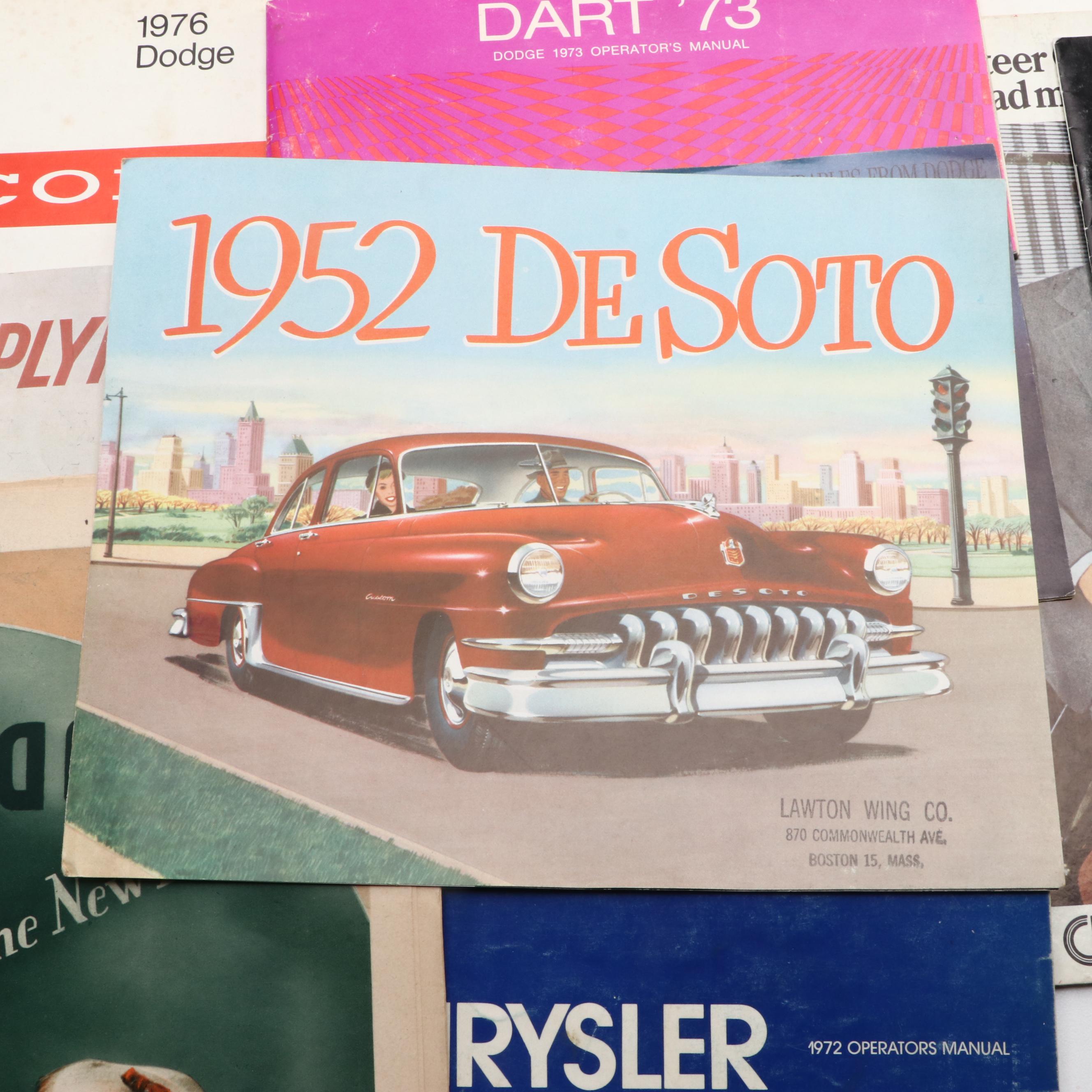 DeSoto, Dodge, Chrysler and Other Automotive Catalogs, Manuals and More