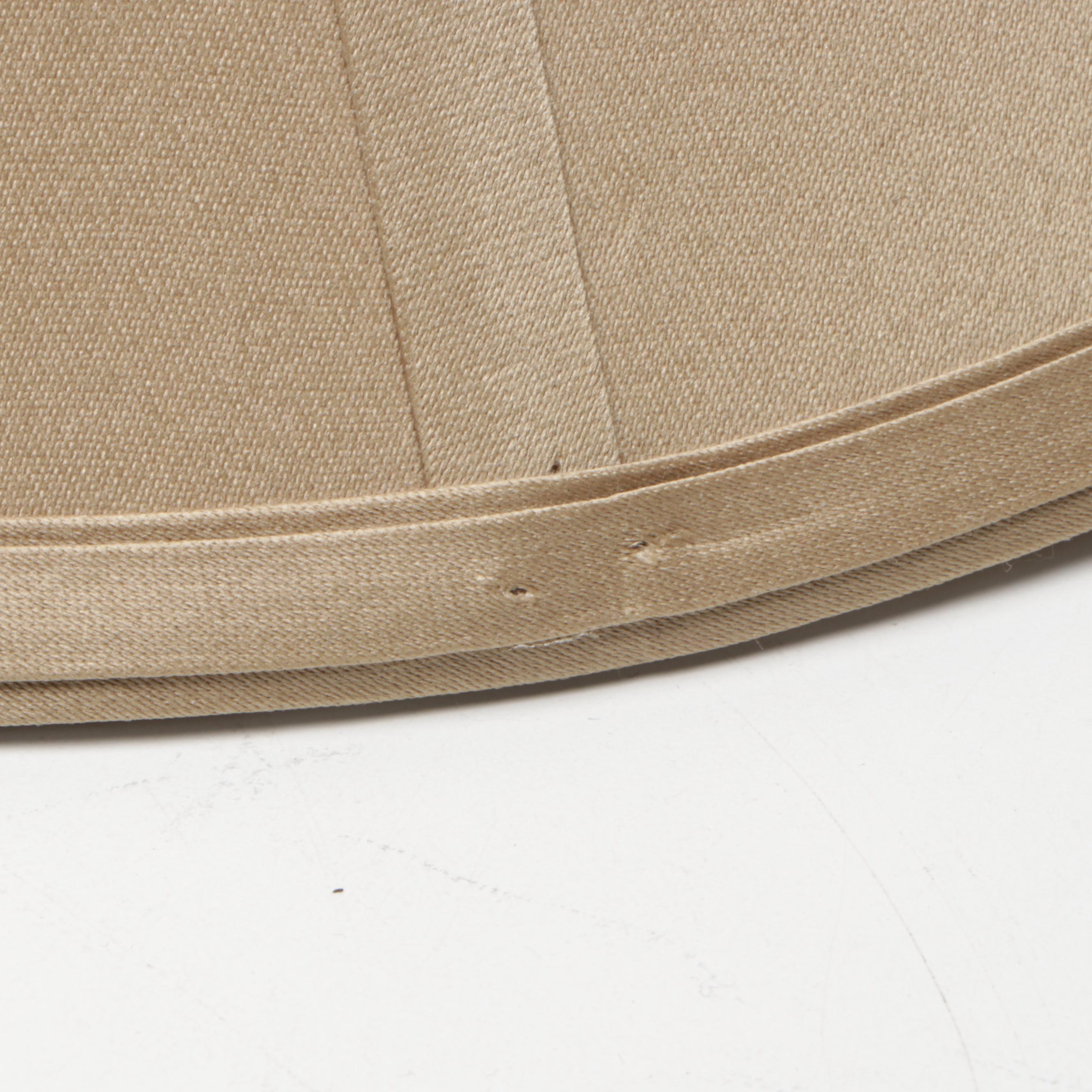 Copper Finish Metal Mantel Lamp & Beaded Lightbulbs, Half-Round Wall Shade