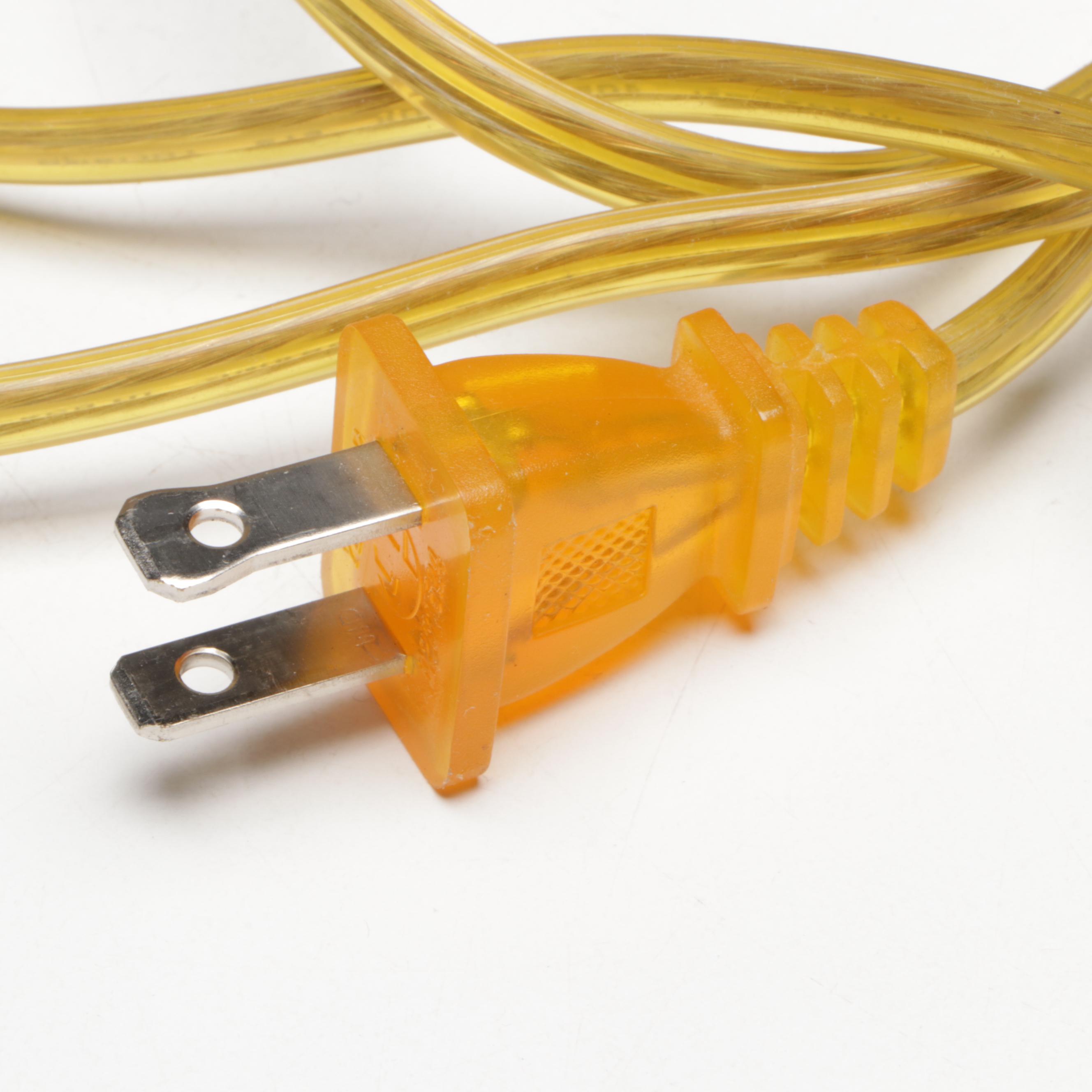 Copper Finish Metal Mantel Lamp & Beaded Lightbulbs, Half-Round Wall Shade