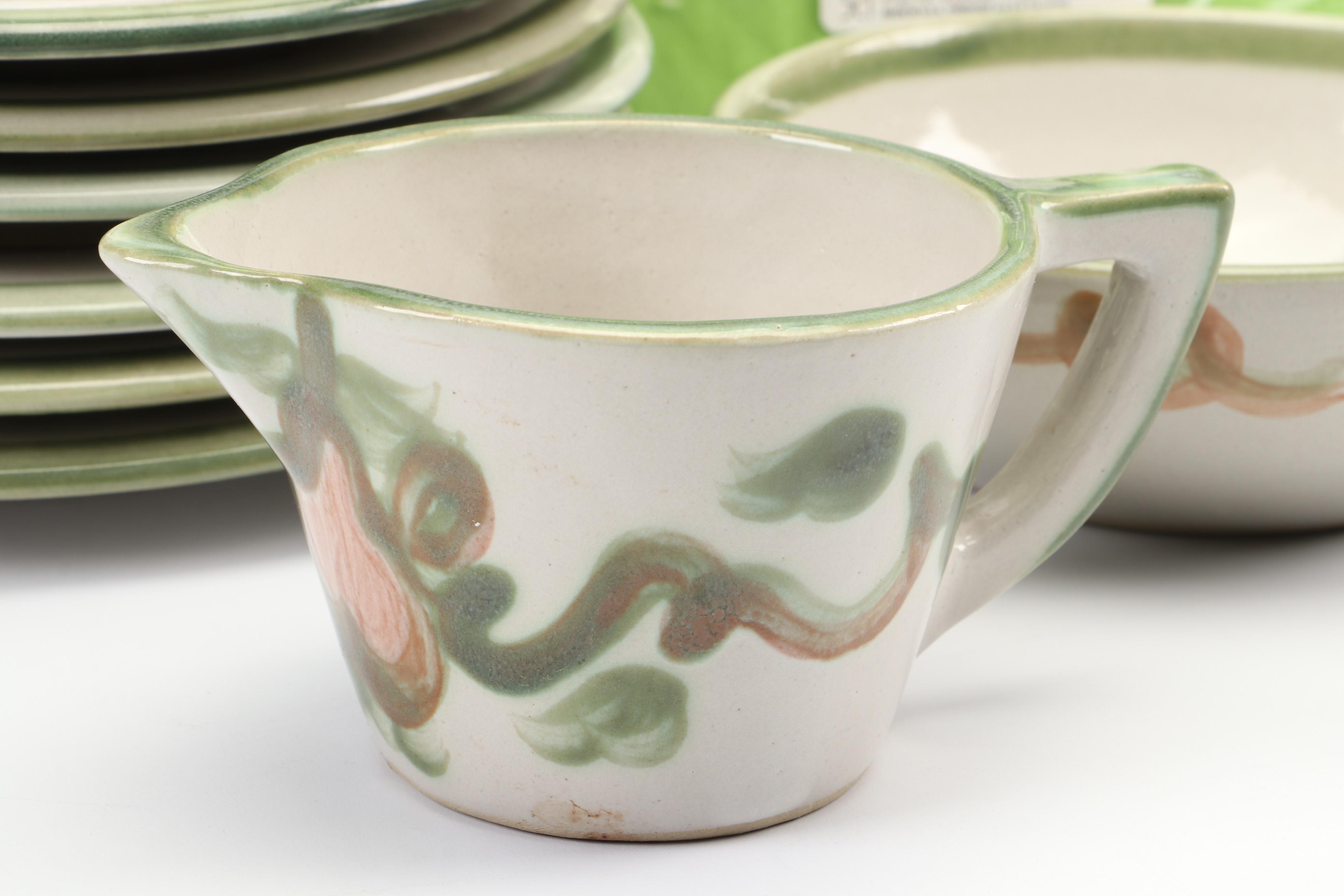 Louisville Stoneware "Pear" Ceramic Beverage Dispenser and Dinnerware