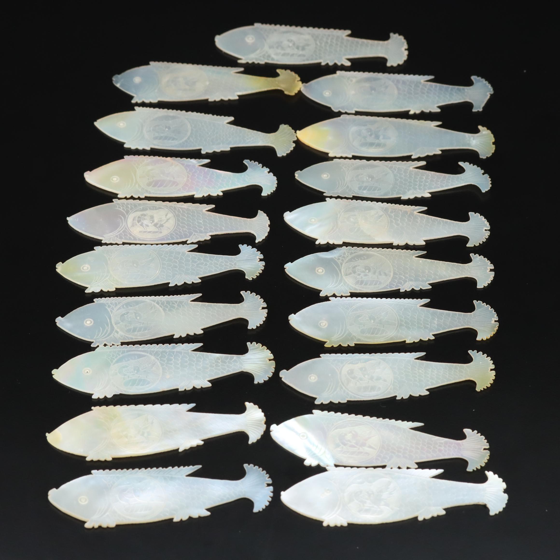 Antique Chinese Mother-of-Pearl Gaming Counters