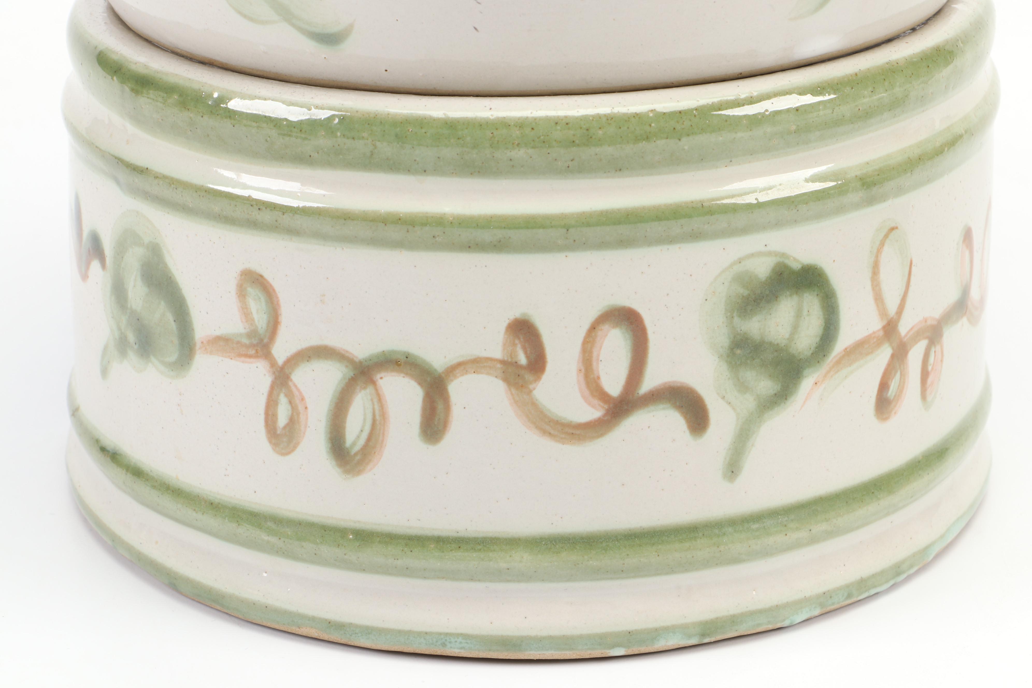 Louisville Stoneware "Pear" Ceramic Beverage Dispenser and Dinnerware