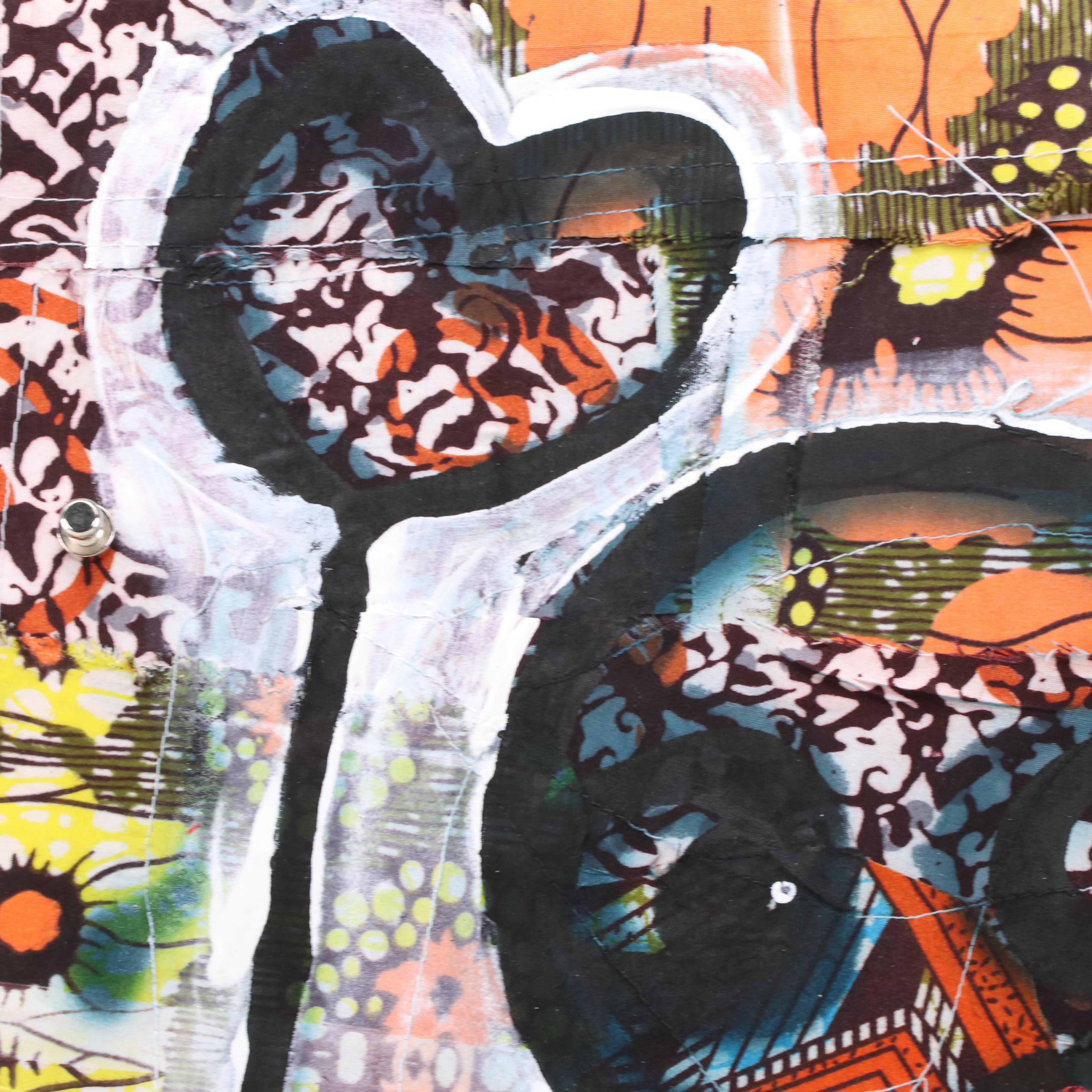 Abiola Idowu Figurative Mixed Media Painting "Sugar in My Coffee," 2024